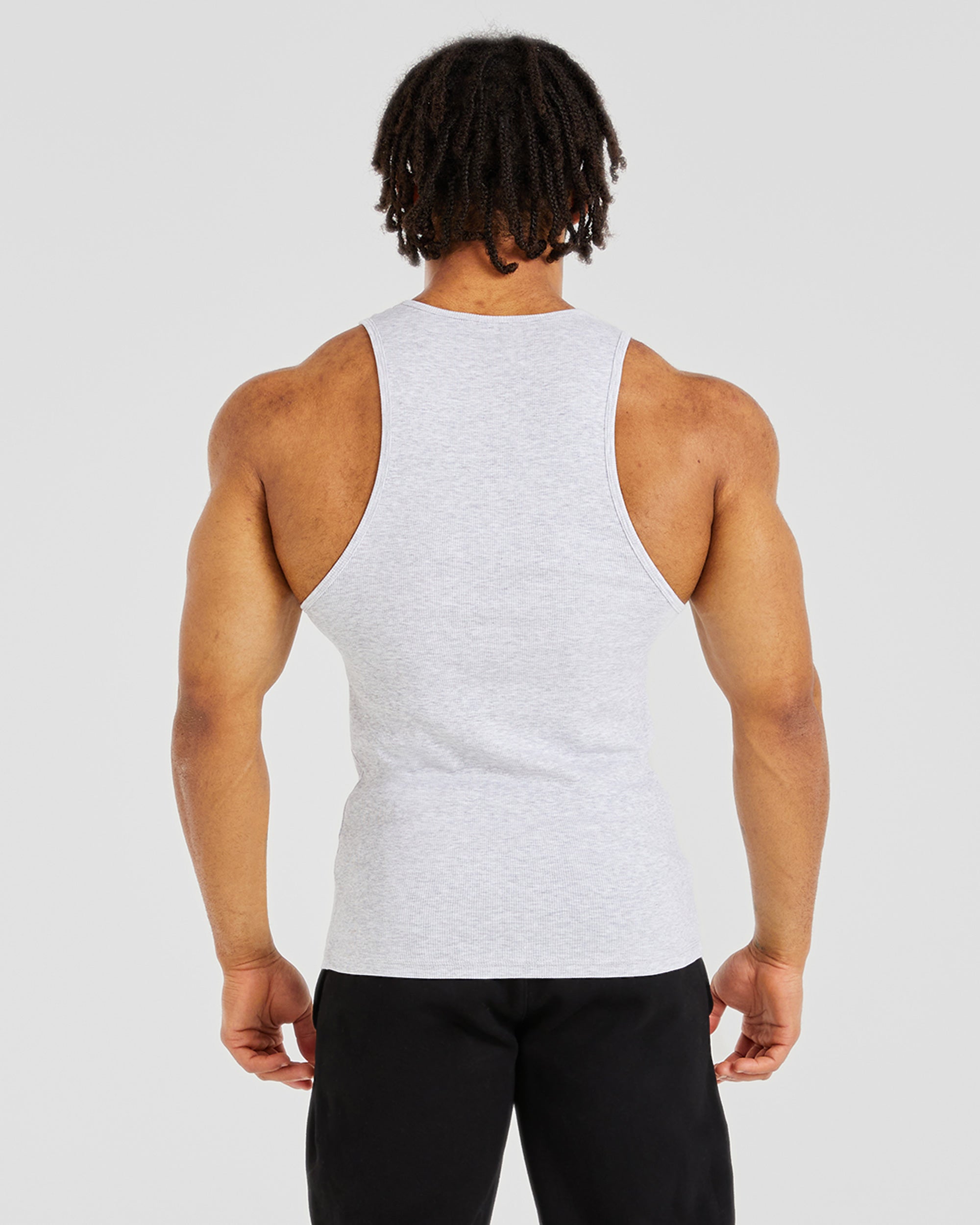 Muscle Ribbed Tank - Light Grau Marl