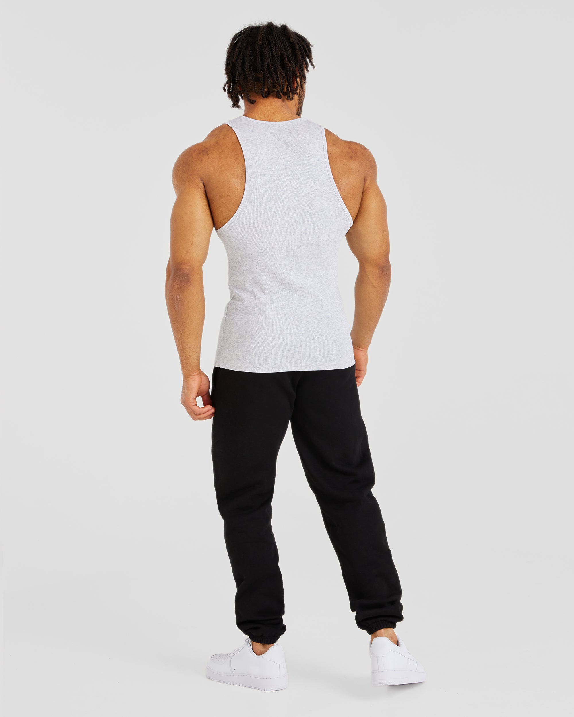 Muscle Ribbed Tank - Light Grau Marl