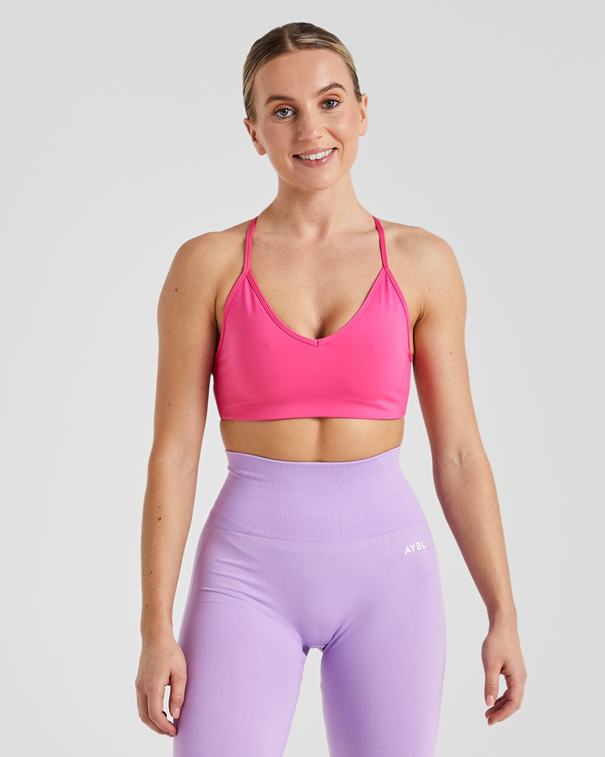 Essential Crossback Sports Bra - Hot Rosa