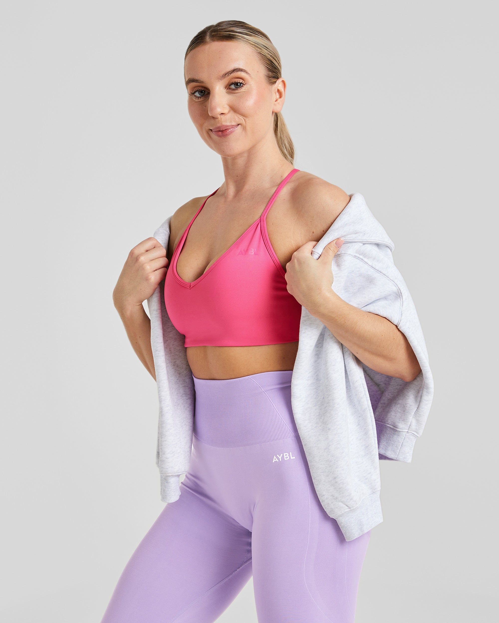 Essential Crossback Sports Bra - Hot Rosa