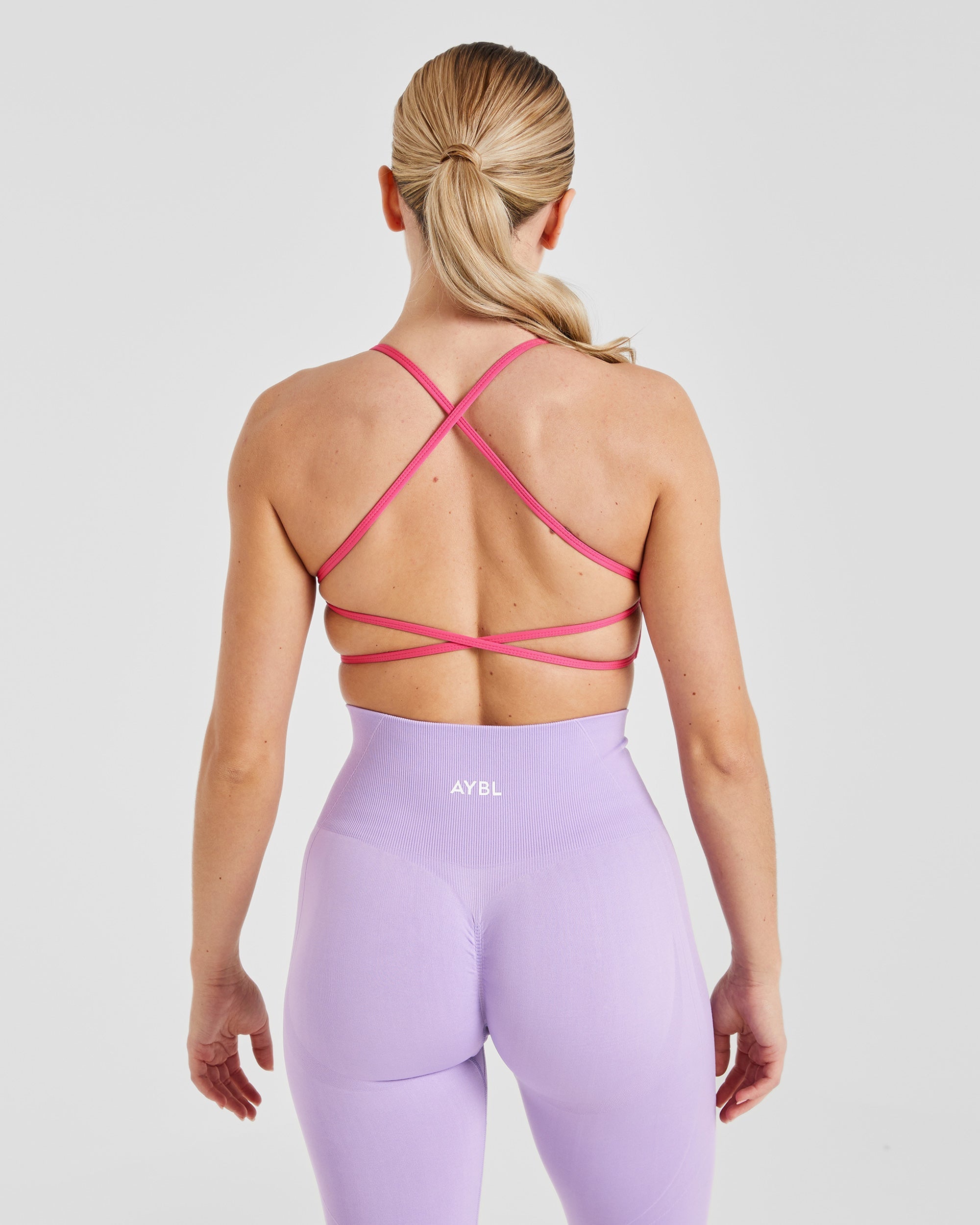 Essential Crossback Sports Bra - Hot Rosa