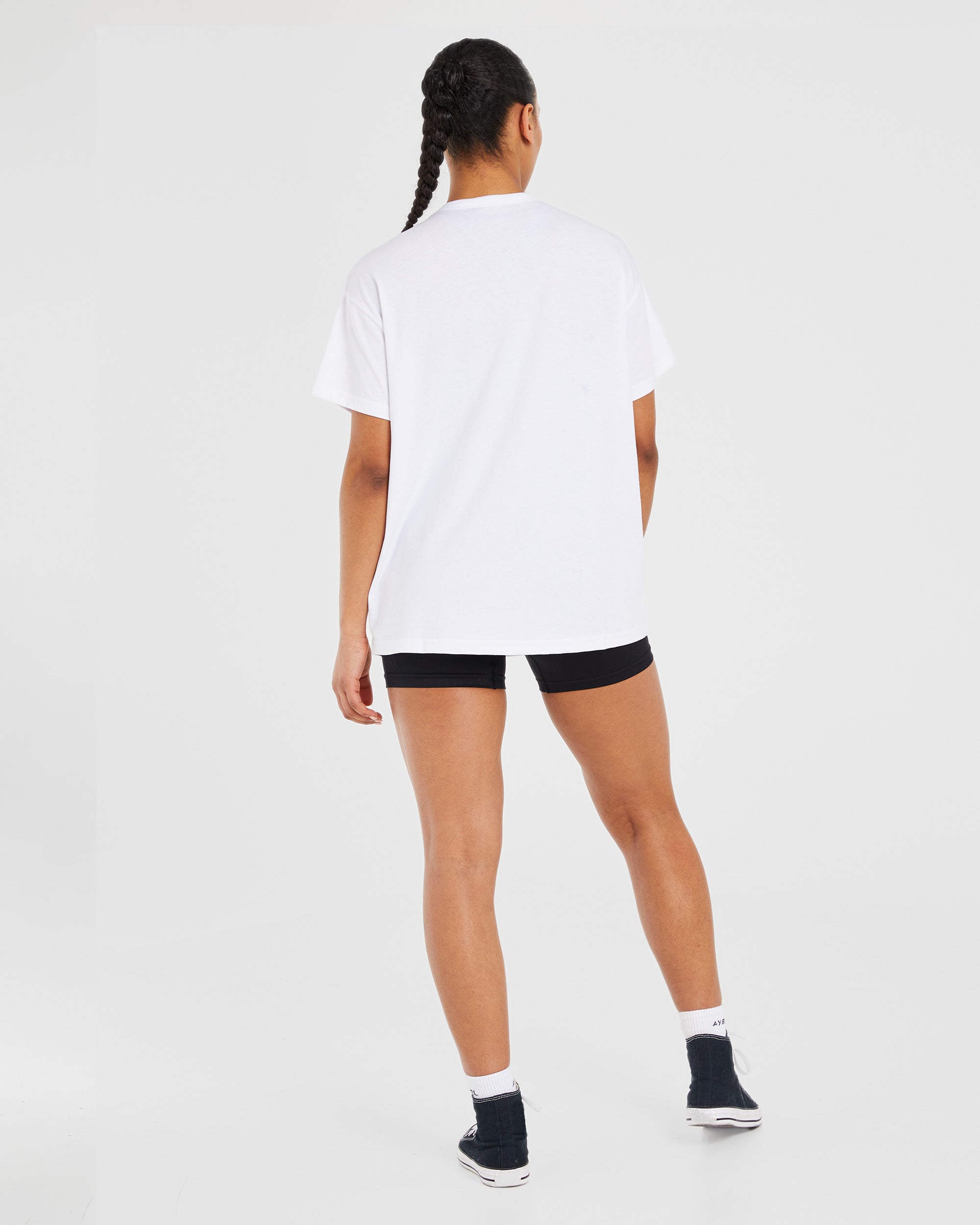 Classic Varsity Oversized T Shirt - Weiß