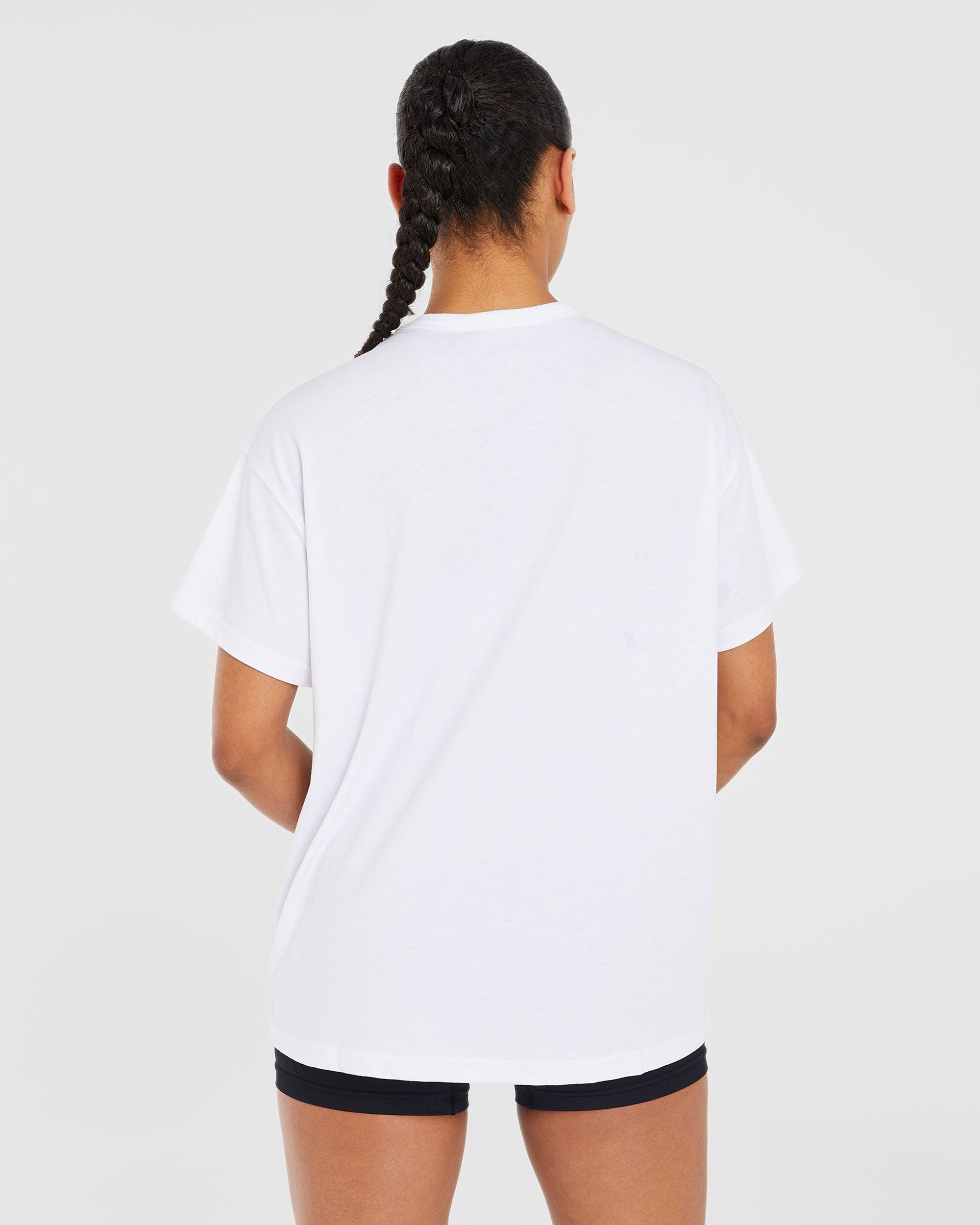 Classic Varsity Oversized T Shirt - Weiß