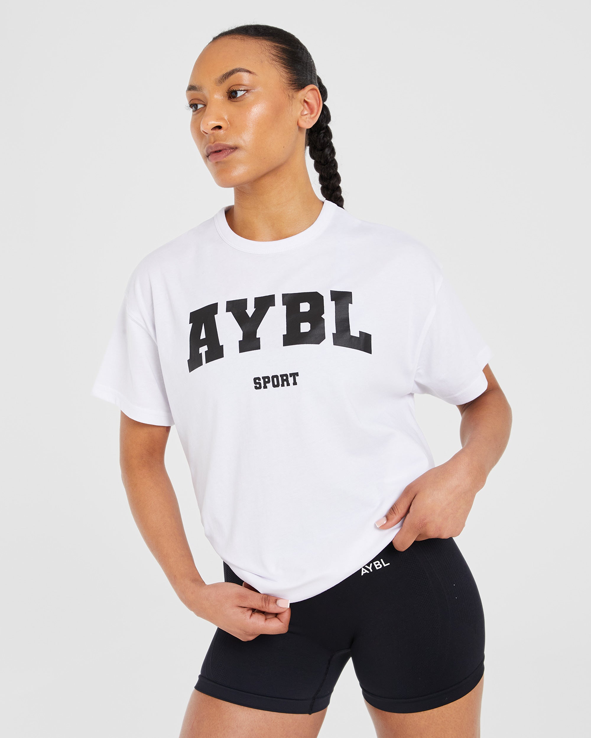 Classic Varsity Oversized T Shirt - Weiß