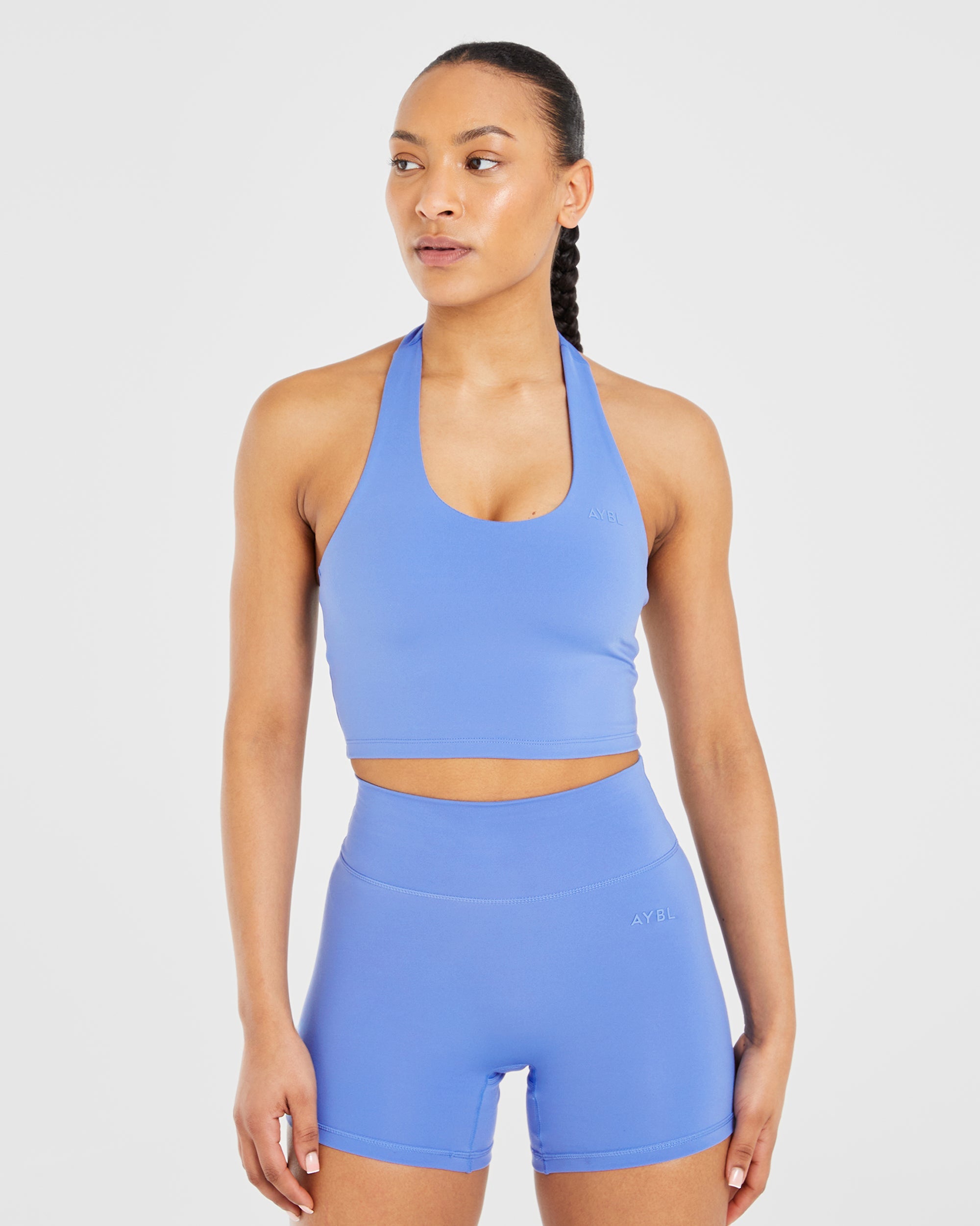 Staple Halterneck Crop Top - Cobalt Blau