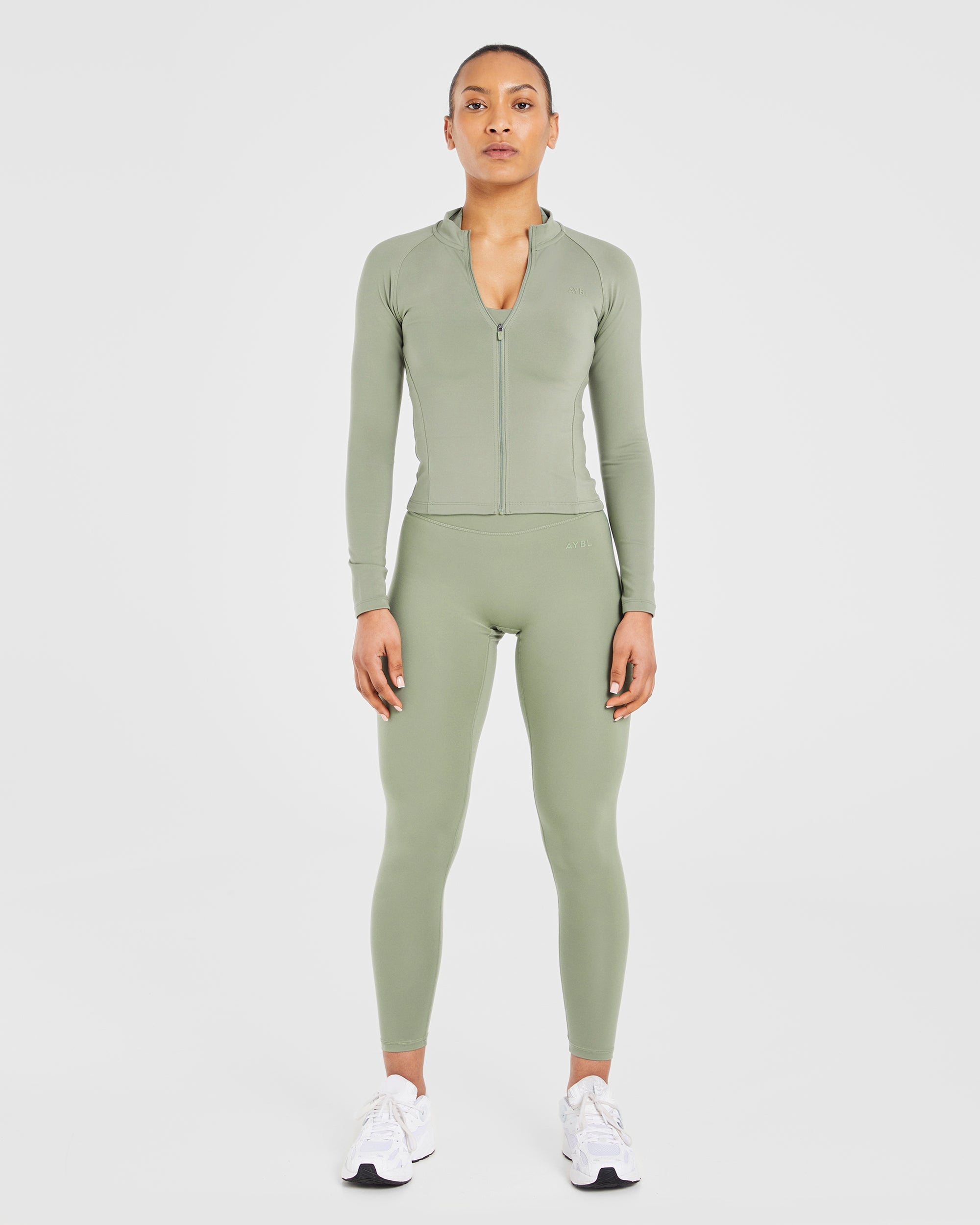 Staple Longline Zip Jacket - Olive Grün