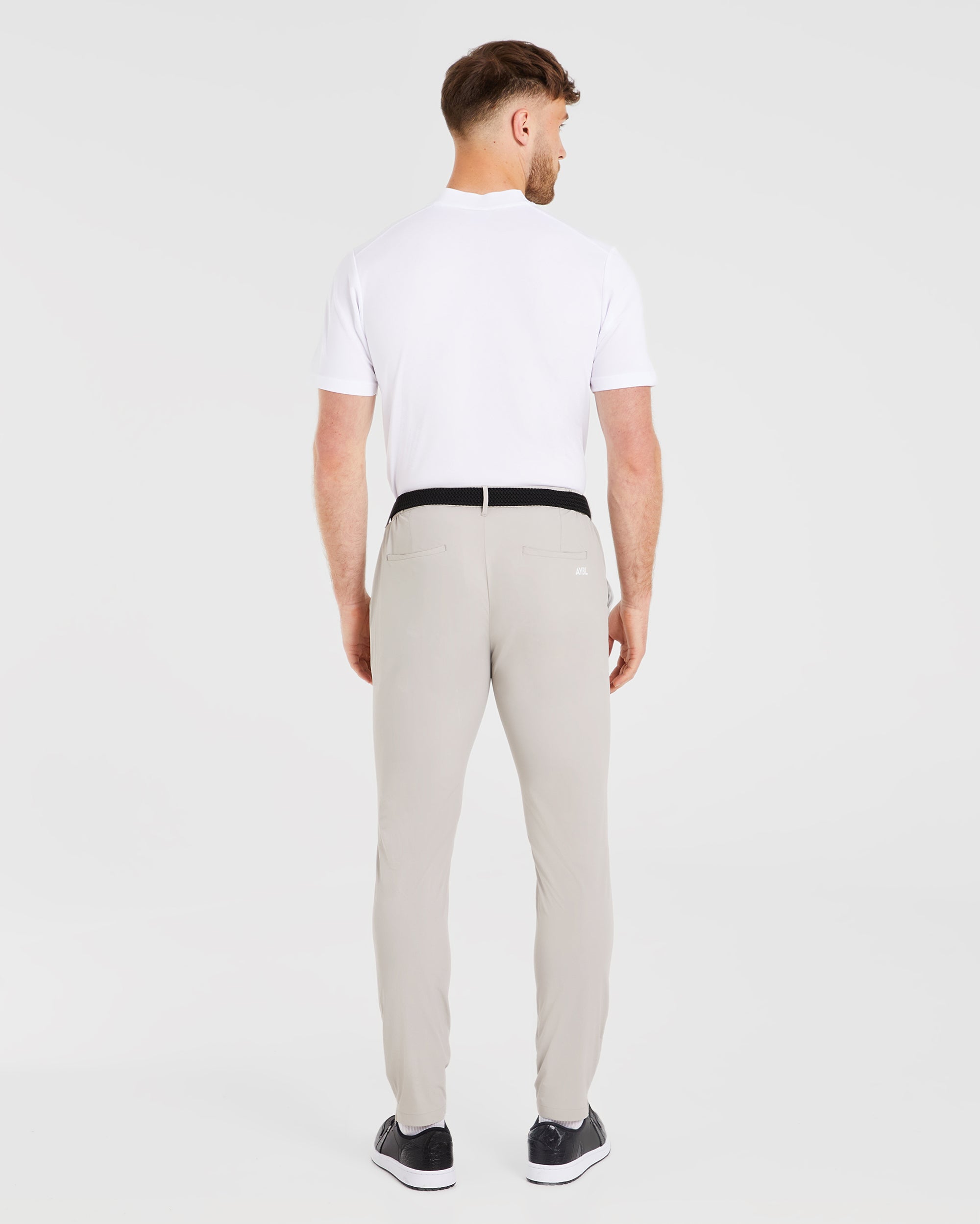 Performance Collarless Polo Shirt - Weiß