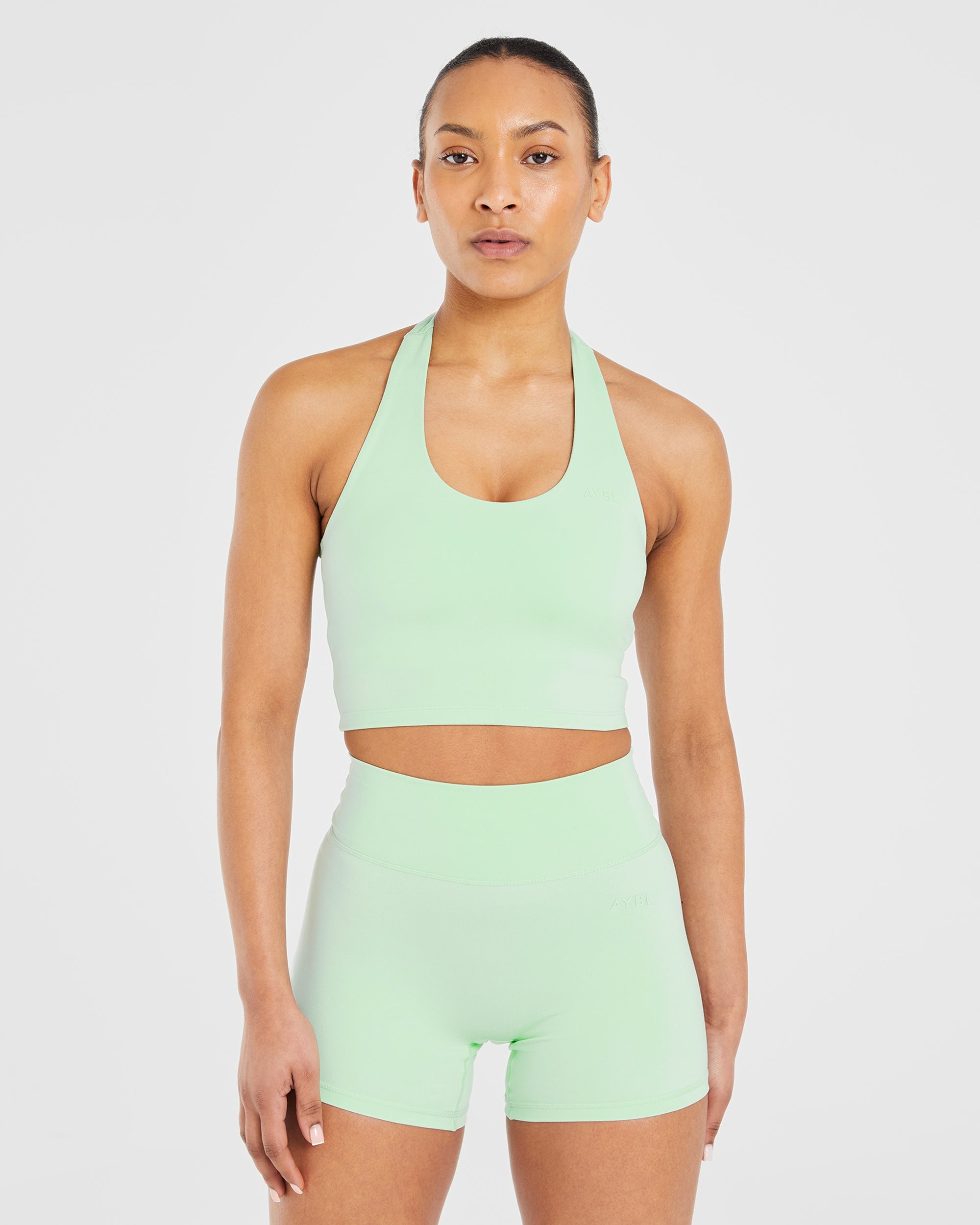 Staple Halterneck Crop Top - Mint Grün