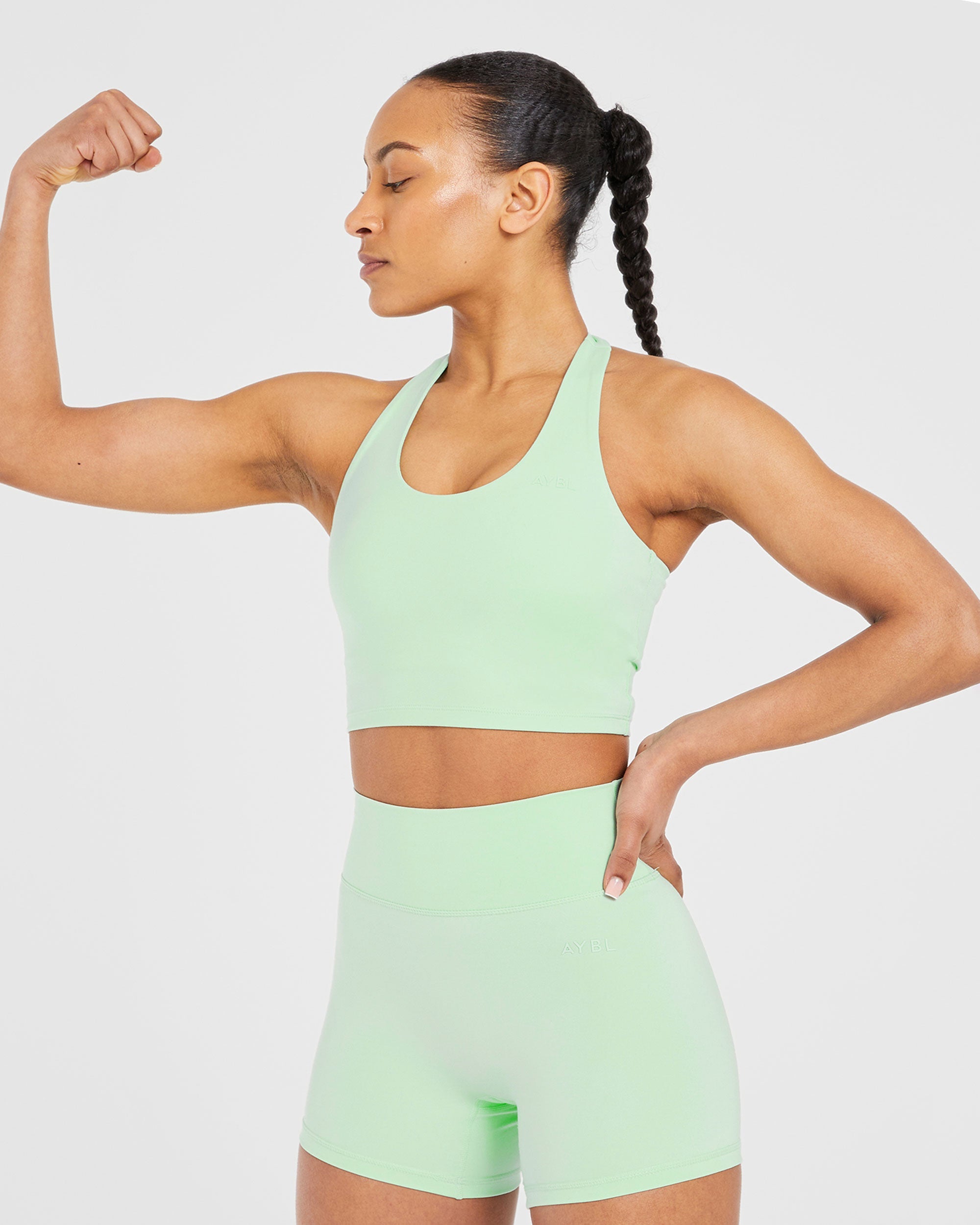 Staple Halterneck Crop Top - Mint Grün