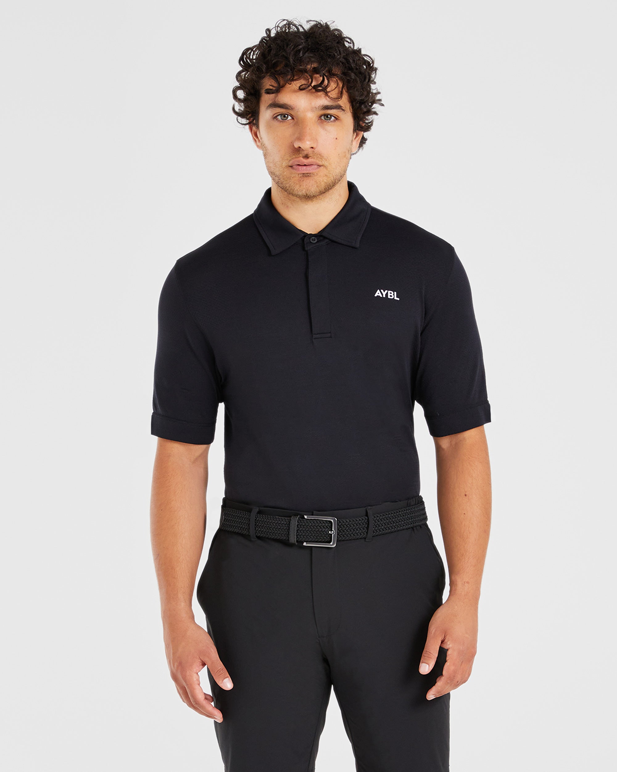 Performance Seamless Polo Shirt - Schwarz