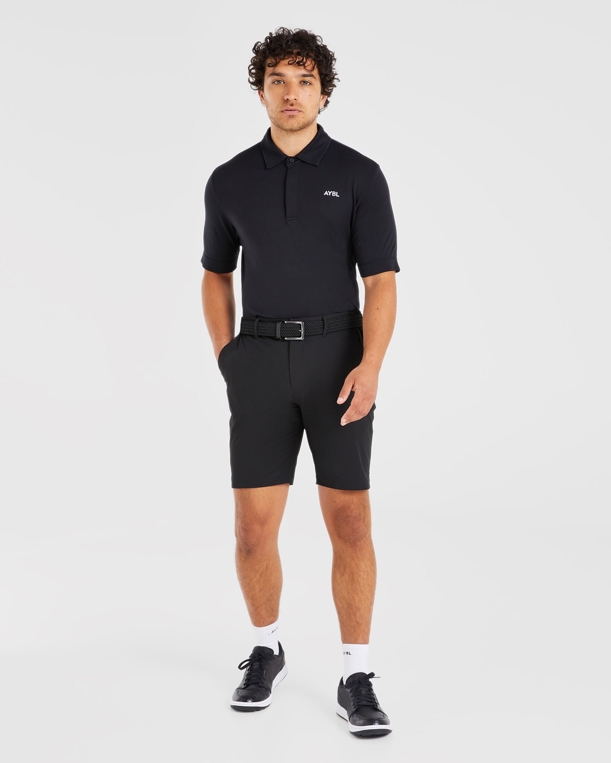 Performance Seamless Polo Shirt - Schwarz