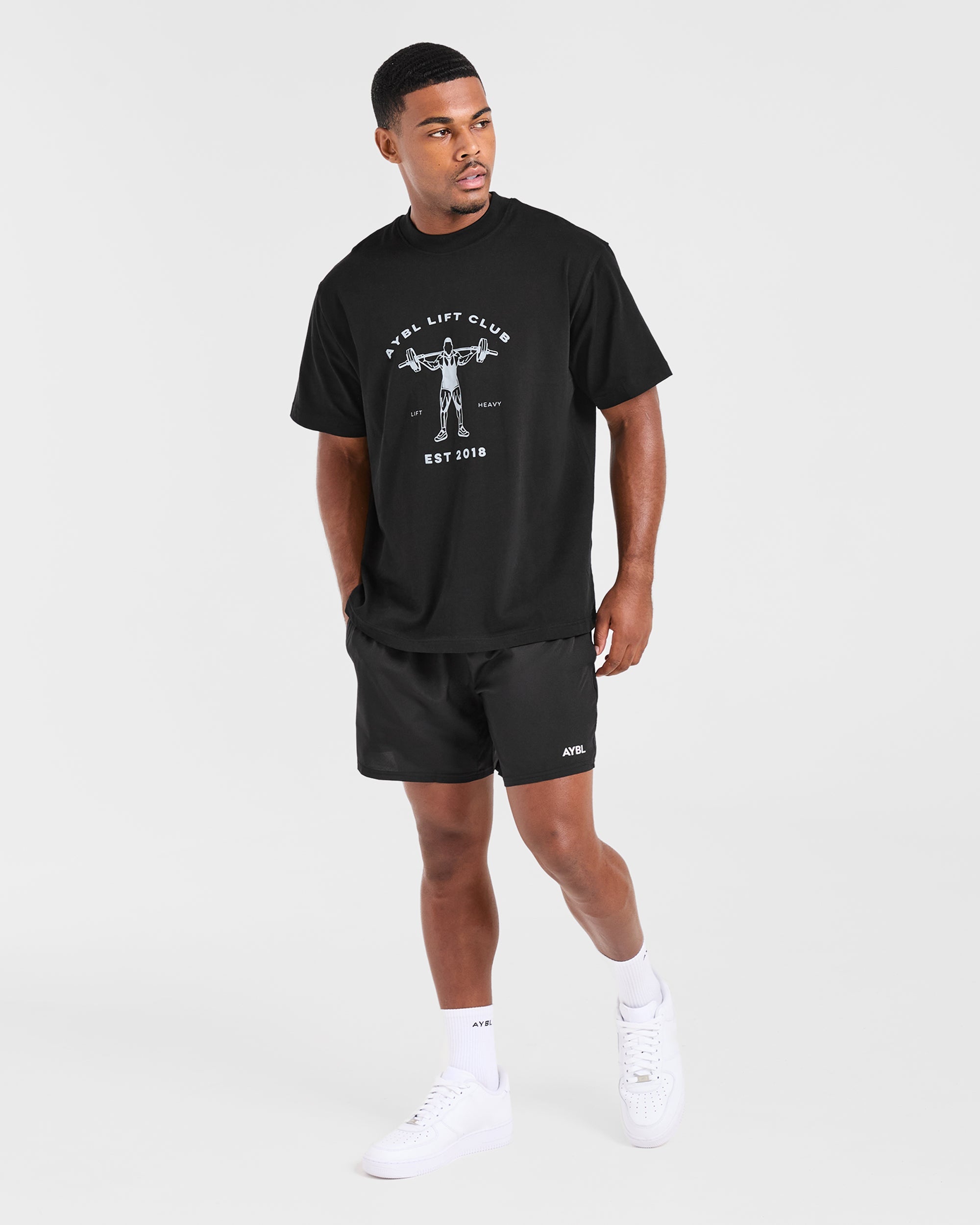 Lift Club Oversized T Shirt - Schwarz