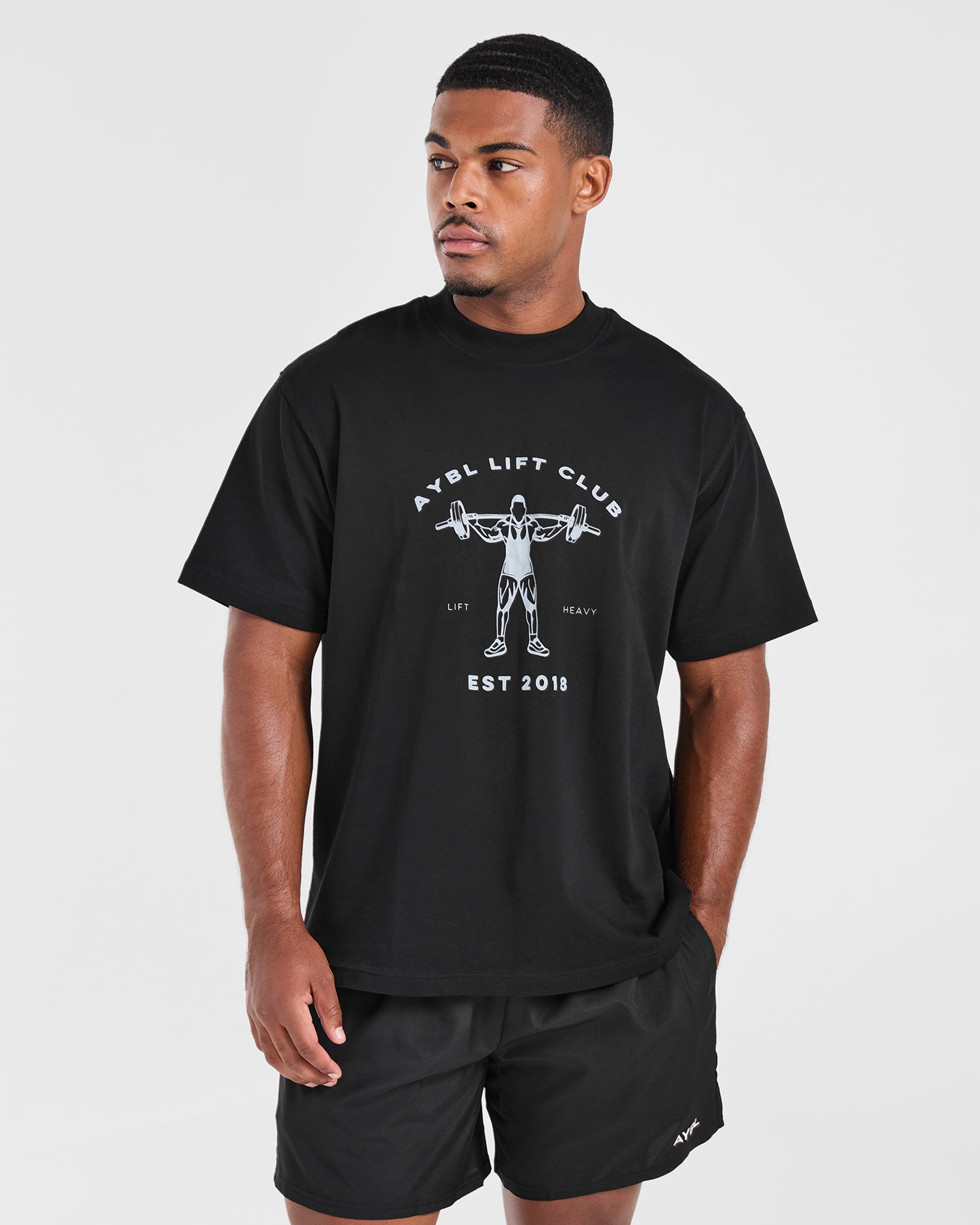 Lift Club Oversized T Shirt - Schwarz