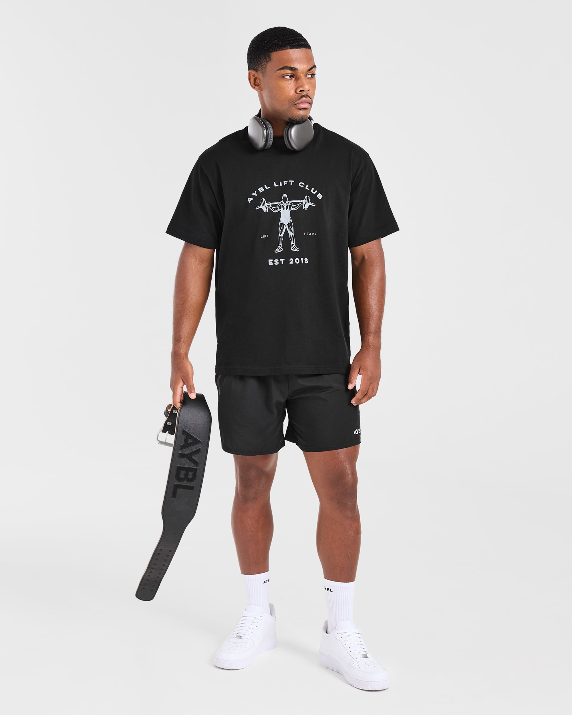 Lift Club Oversized T Shirt - Schwarz