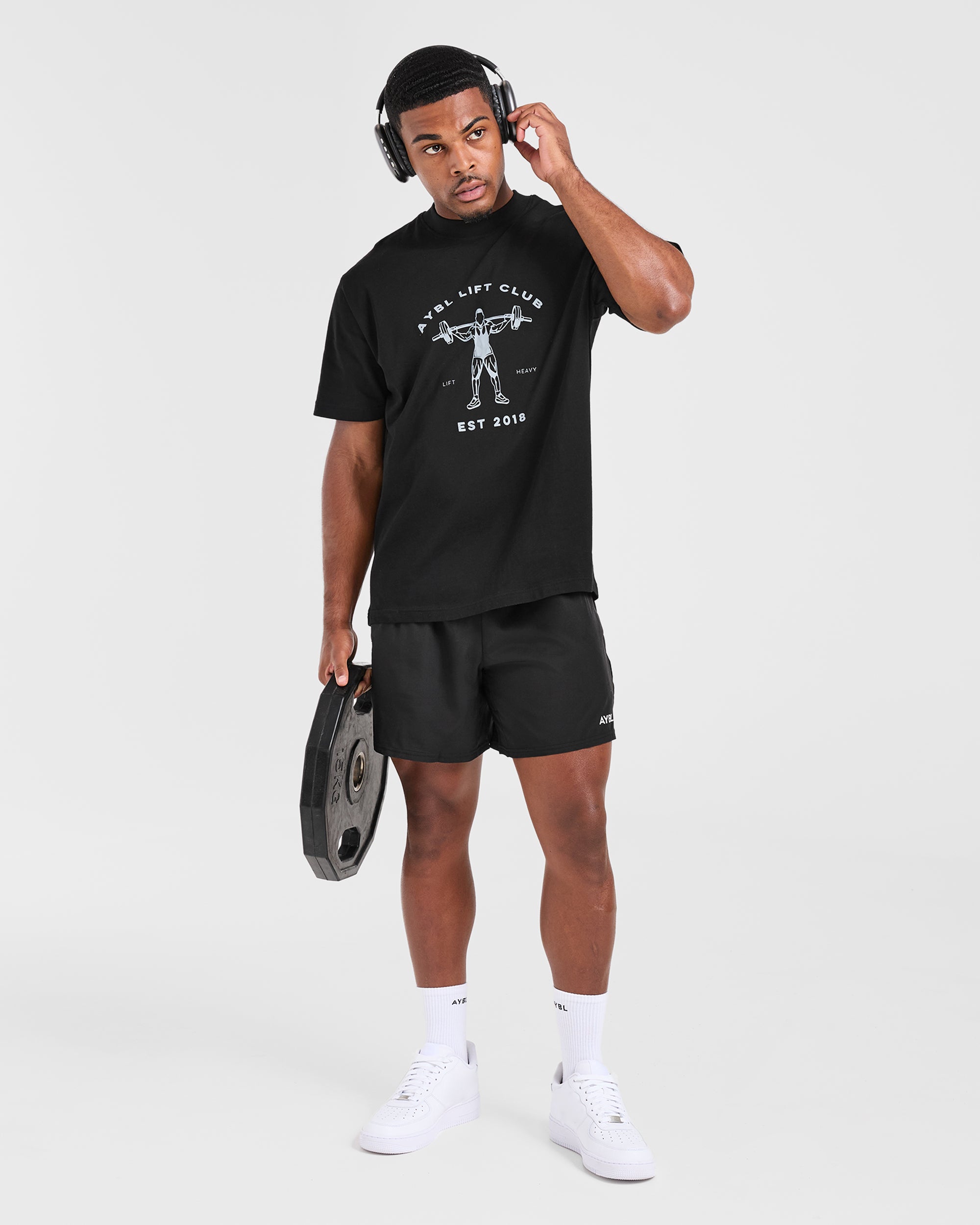 Lift Club Oversized T Shirt - Schwarz