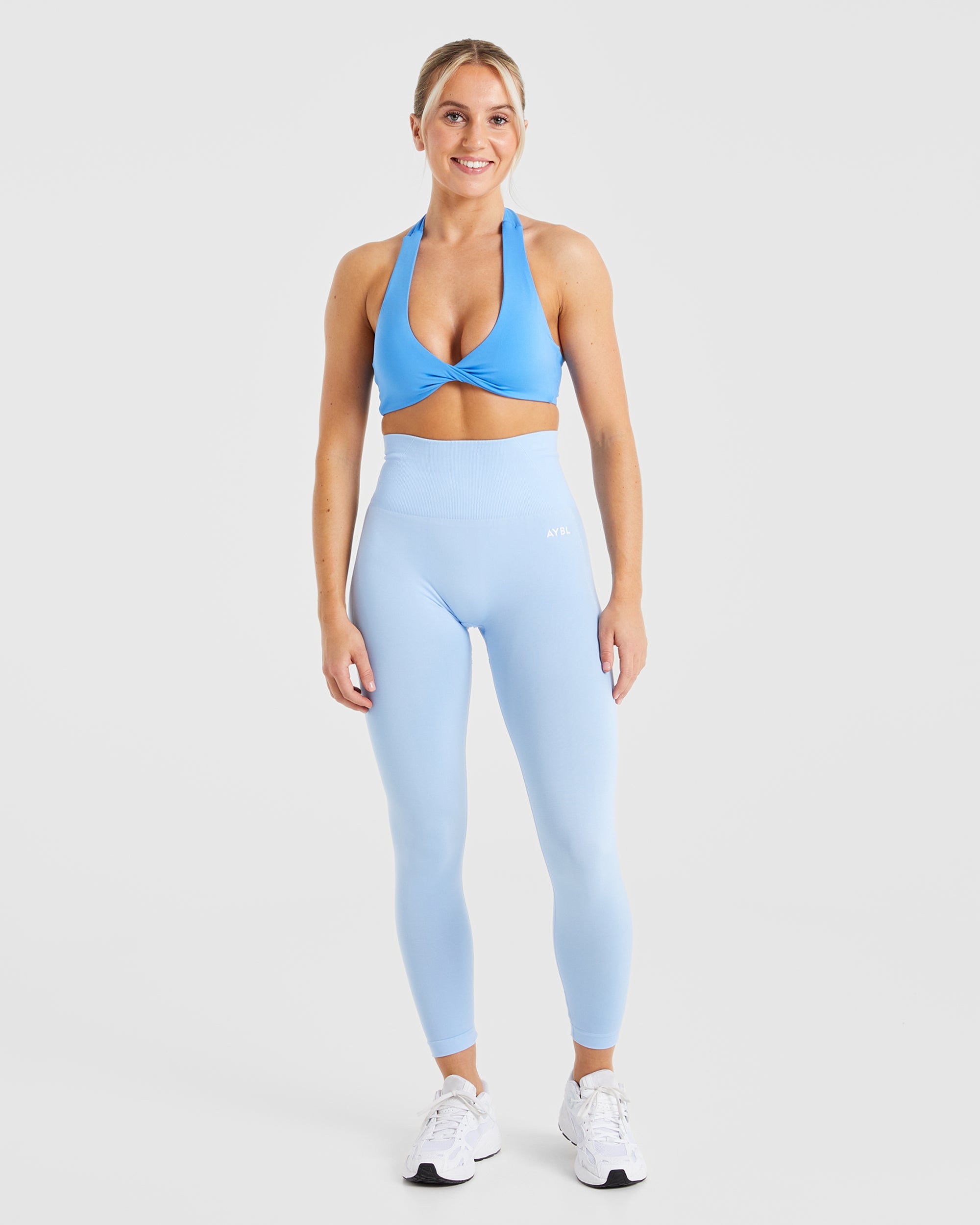 Essential Halterneck Sports Bra - Summer Blau