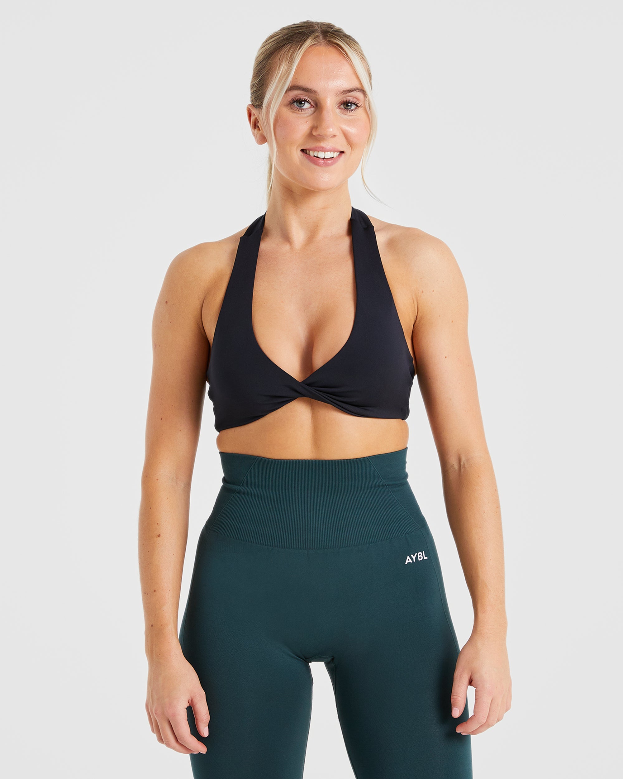 Essential Halterneck Sports Bra - Schwarz