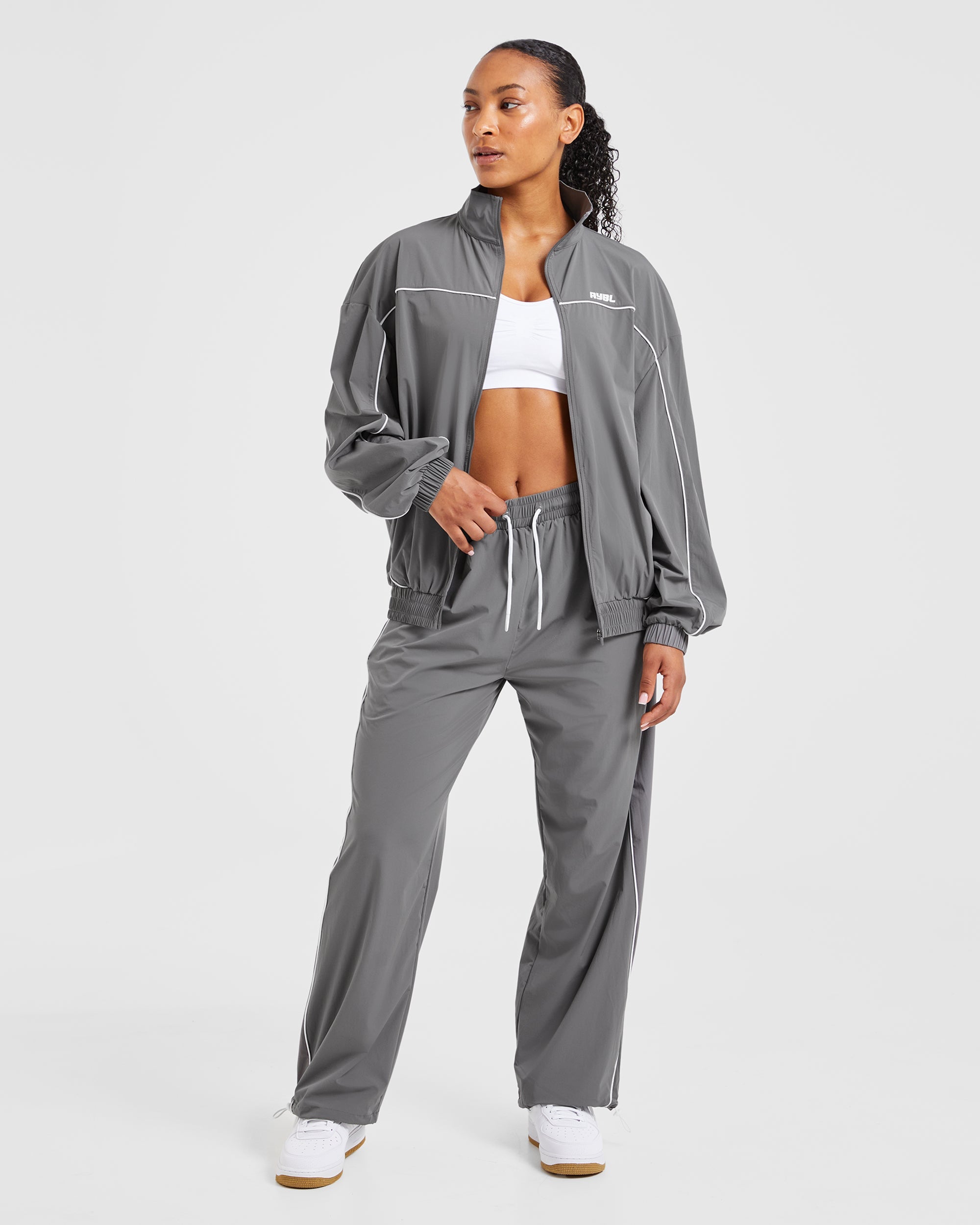 Justine Oversized Track Jacket - Grau