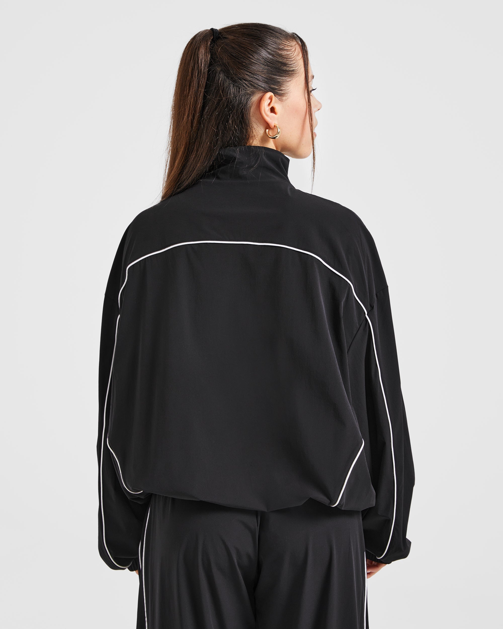 Justine Oversized Track Jacket - Schwarz