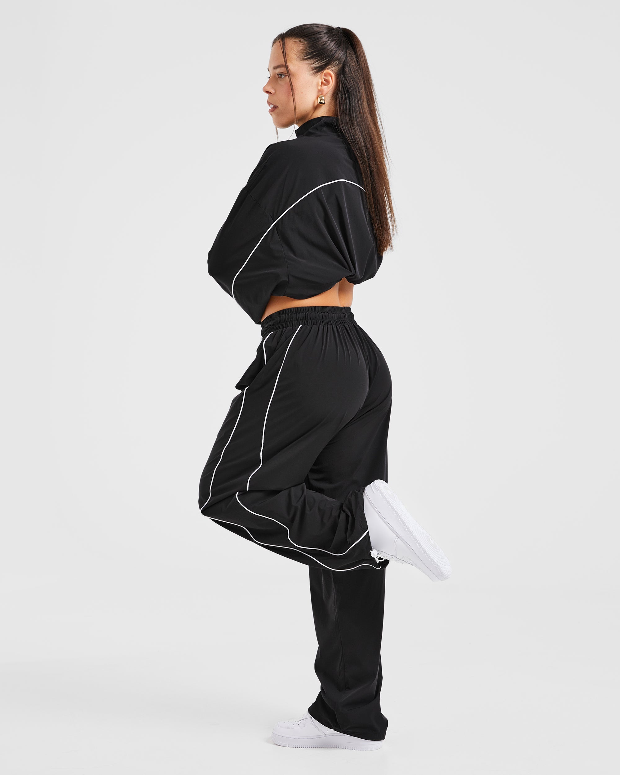 Justine Oversized Track Joggers - Schwarz