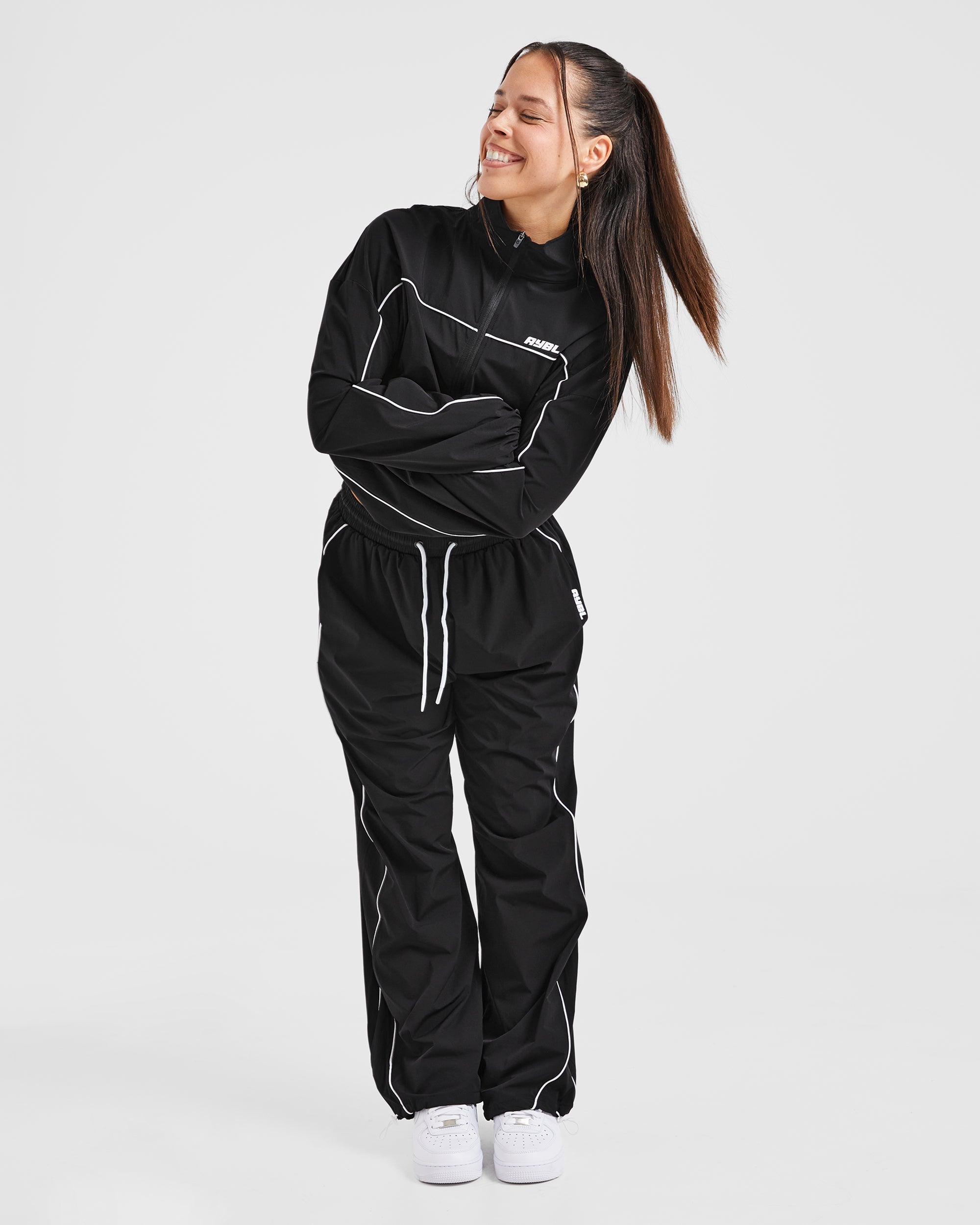 Justine Oversized Track Joggers - Schwarz