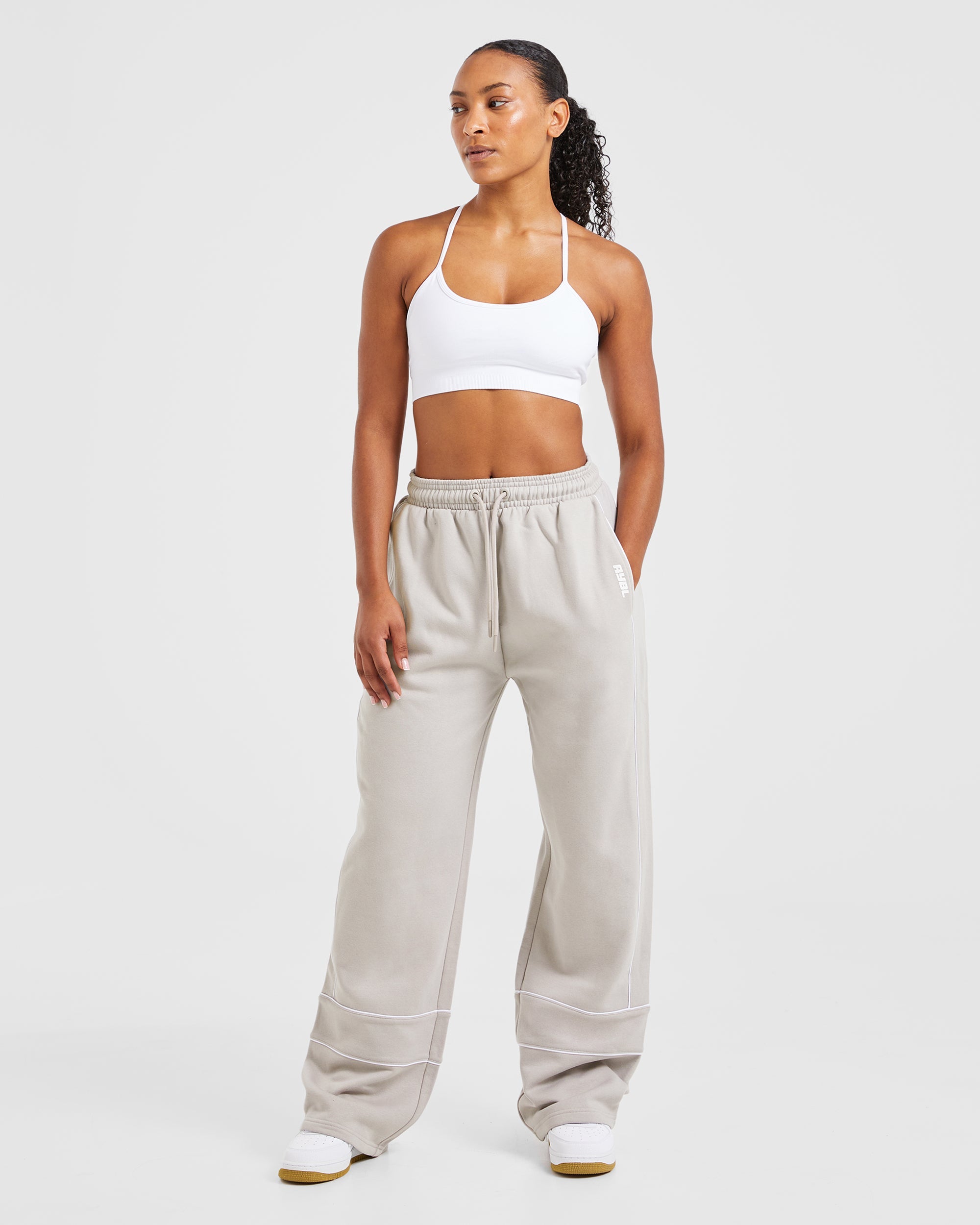 Justine Oversized Straight Leg Joggers - Washed Taupe