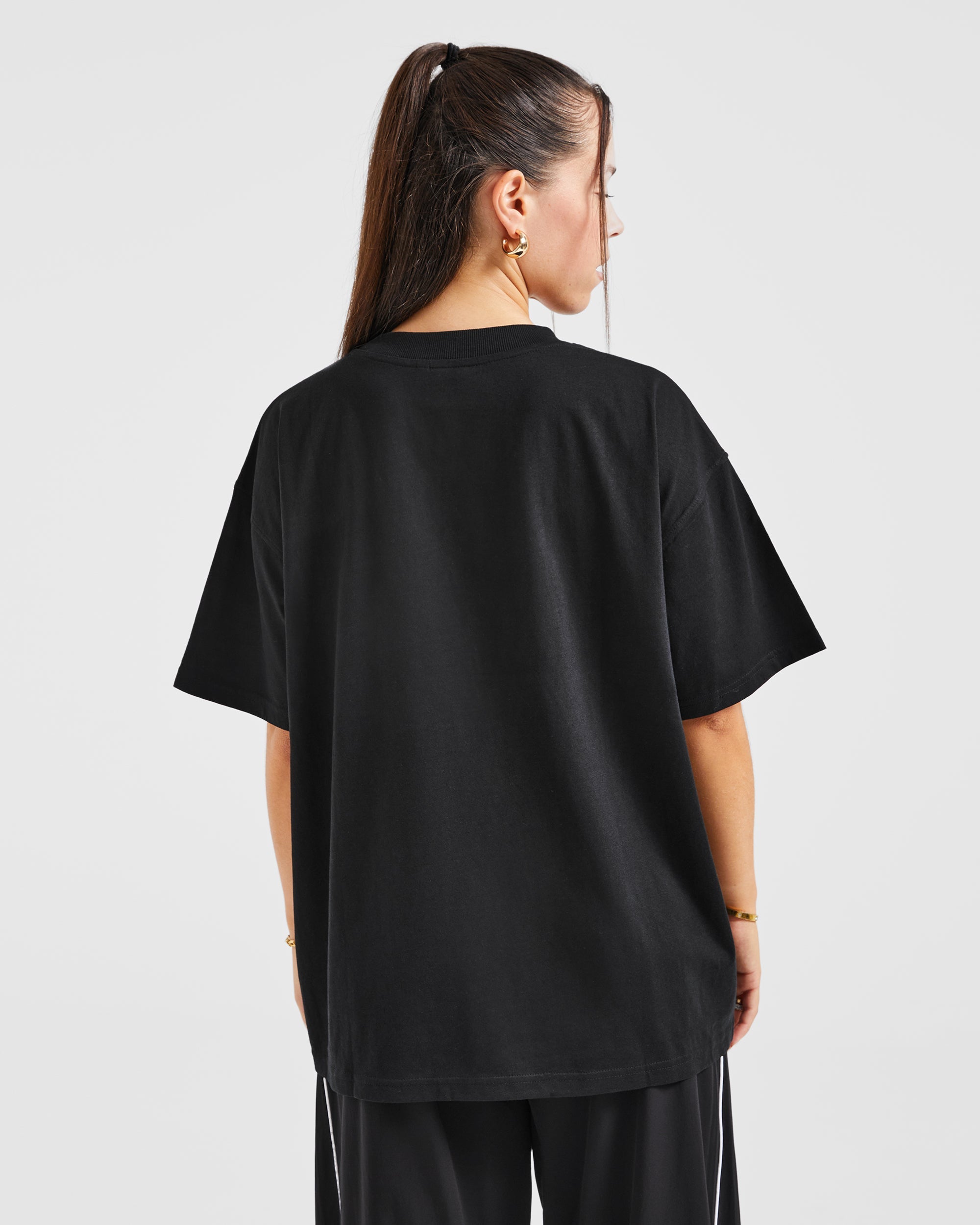 Justine Oversized T Shirt - Schwarz