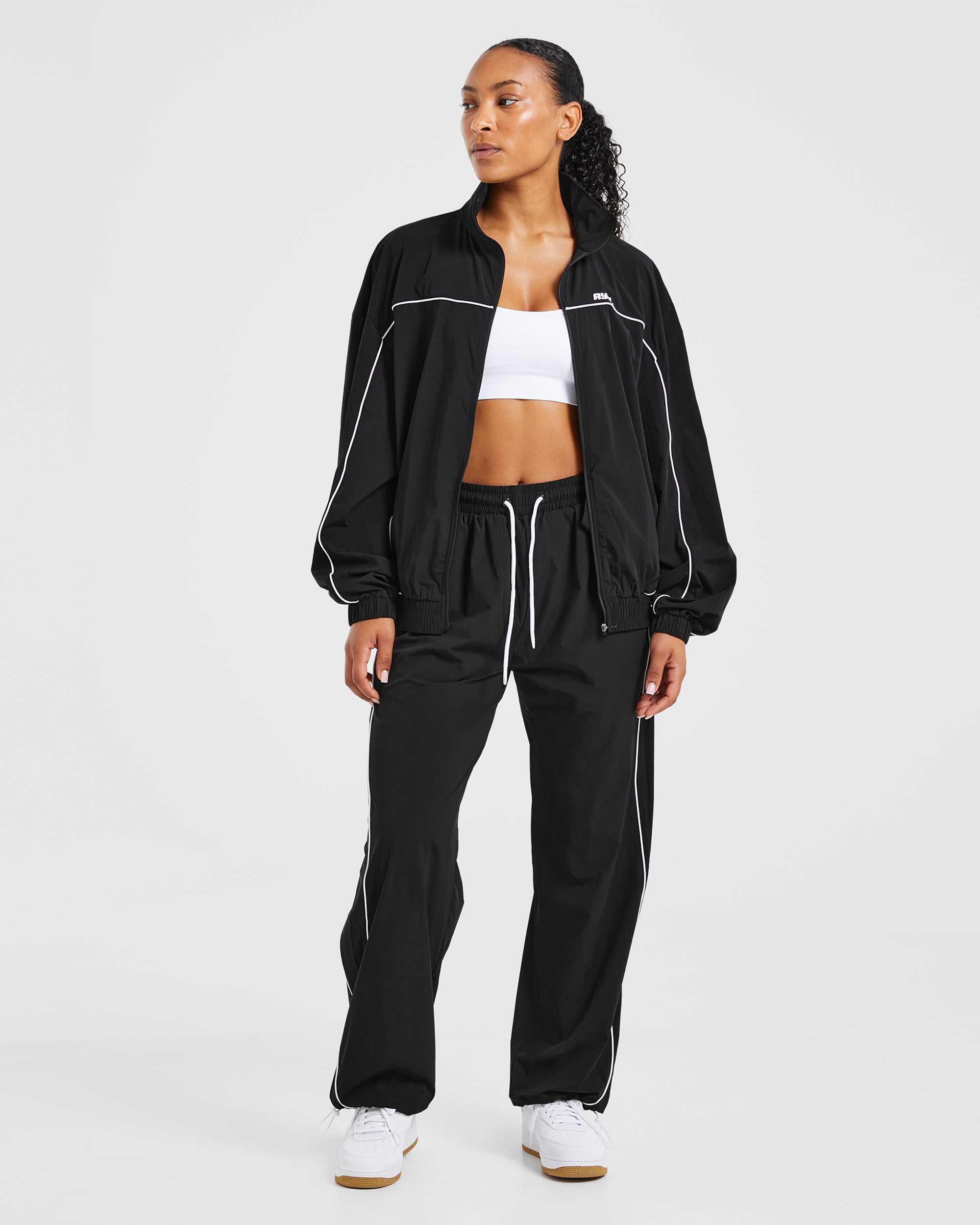 Justine Oversized Track Jacket - Schwarz