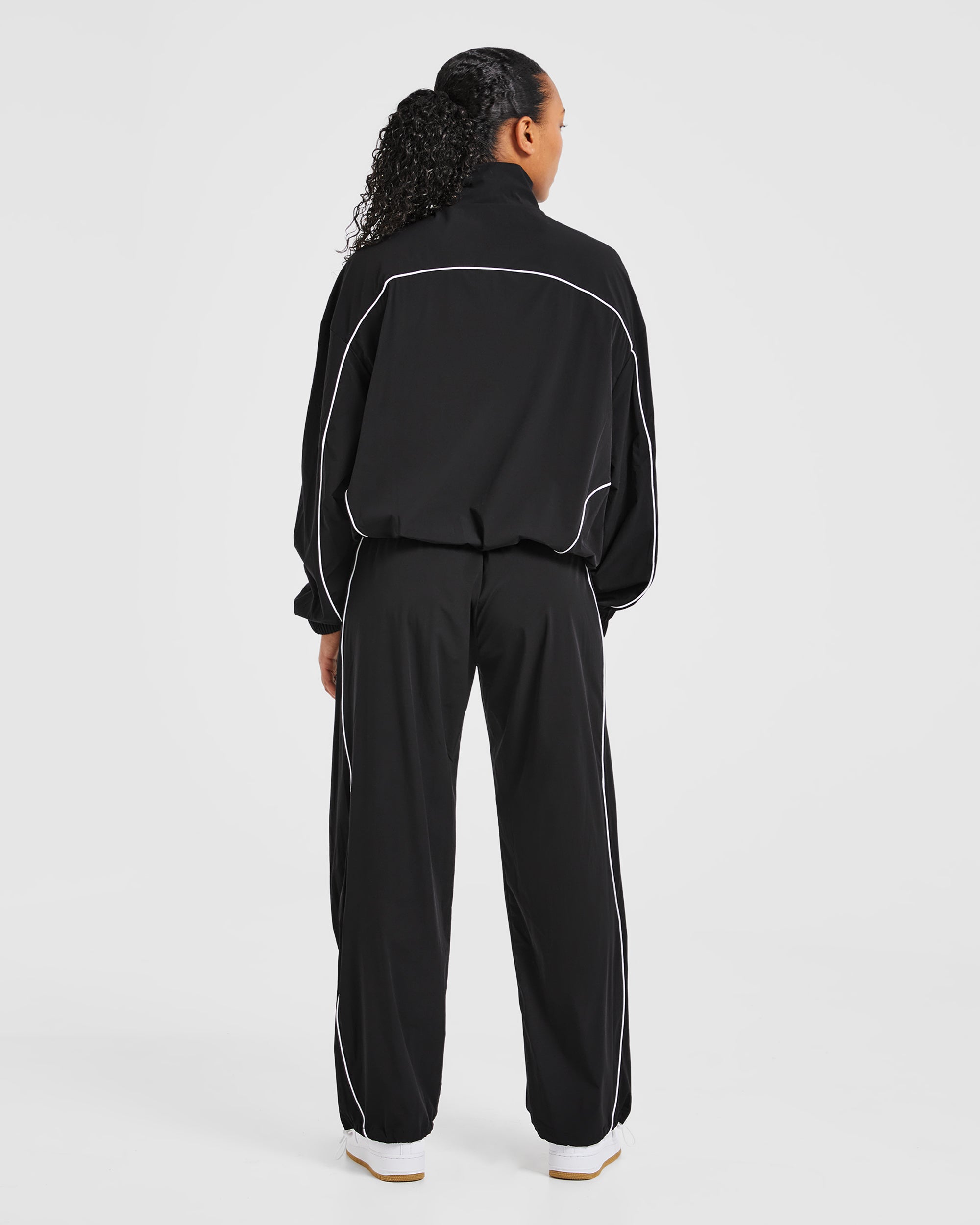 Justine Oversized Track Jacket - Schwarz