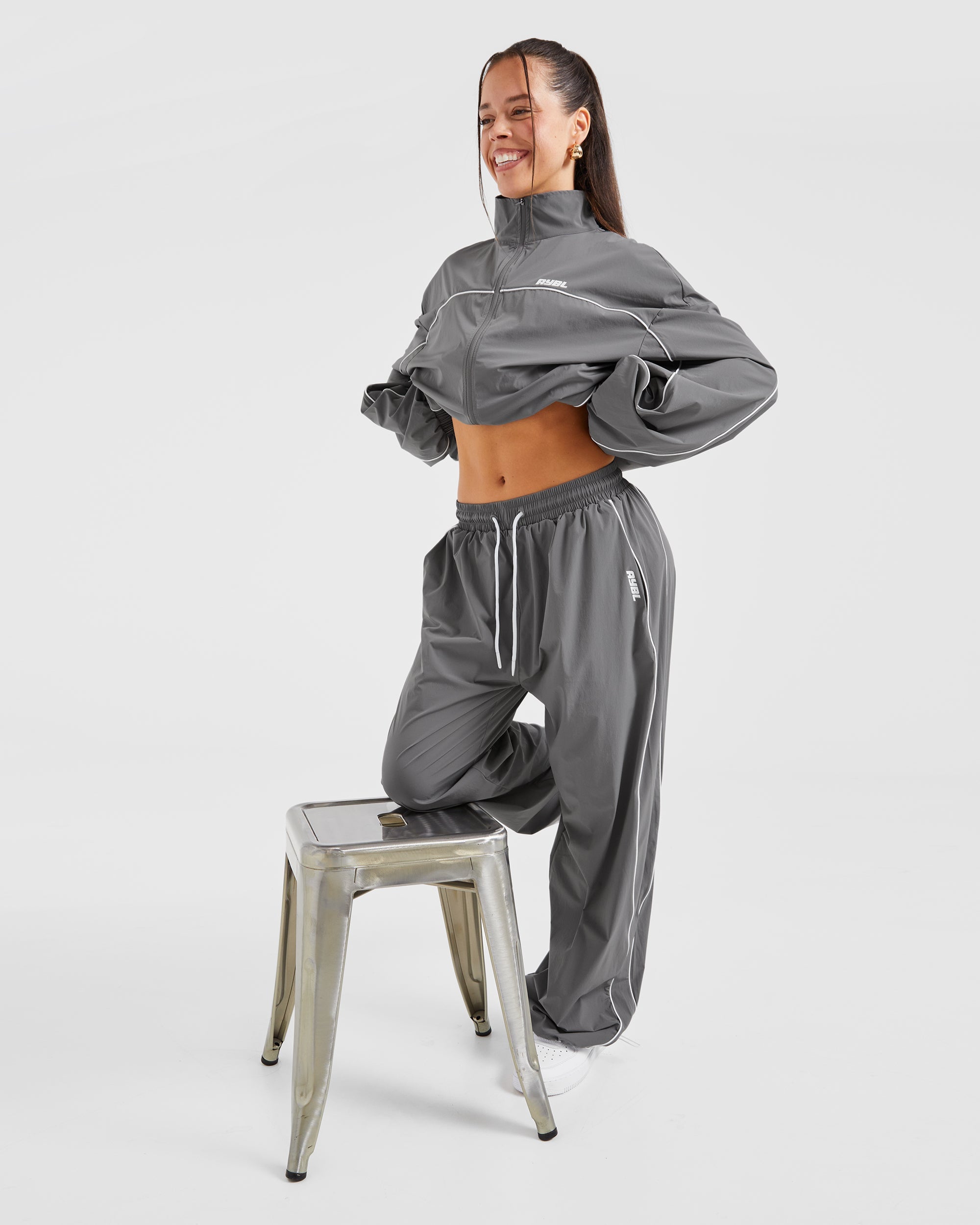 Justine Oversized Track Joggers - Grau