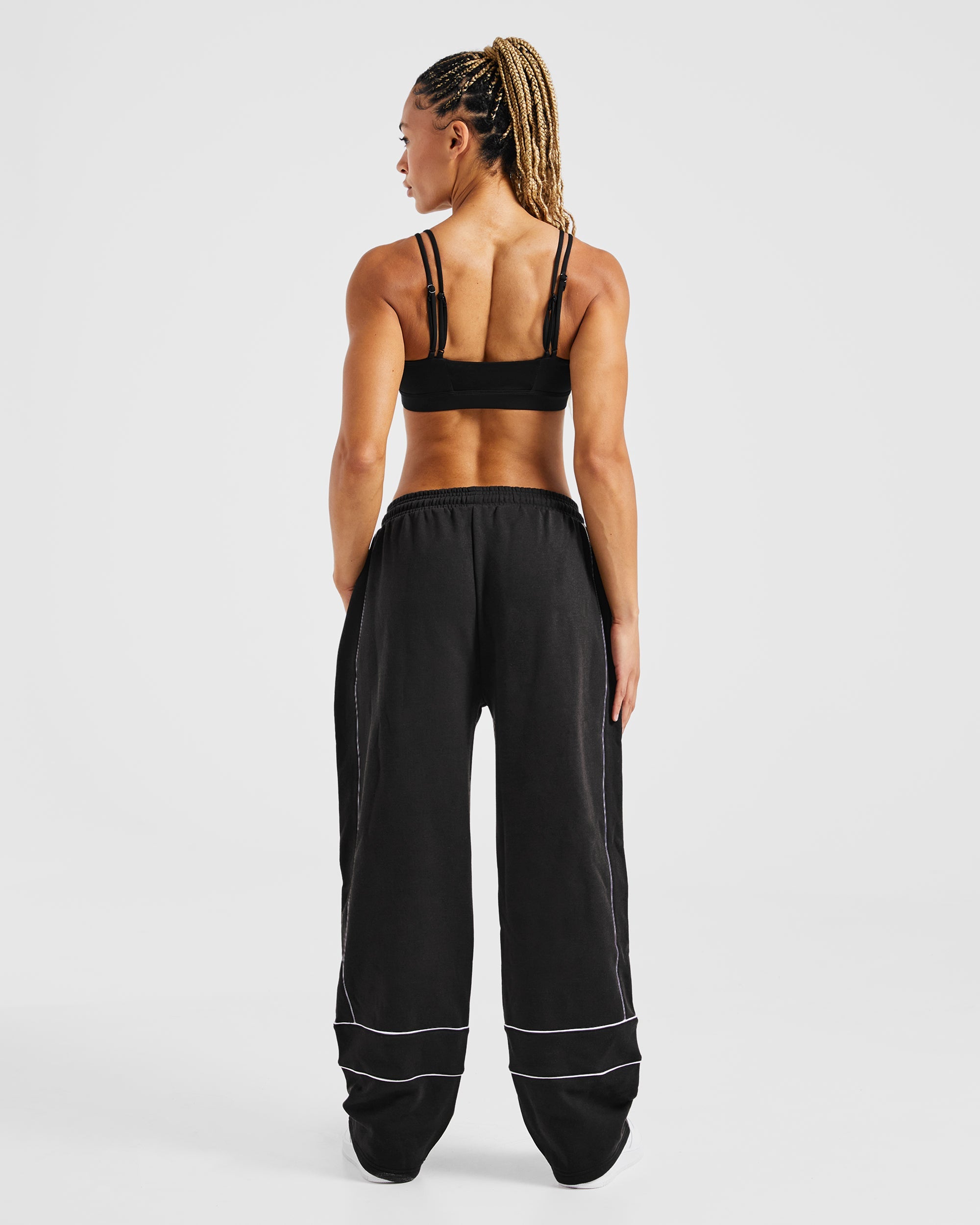 Justine Oversized Straight Leg Joggers - Washed Black