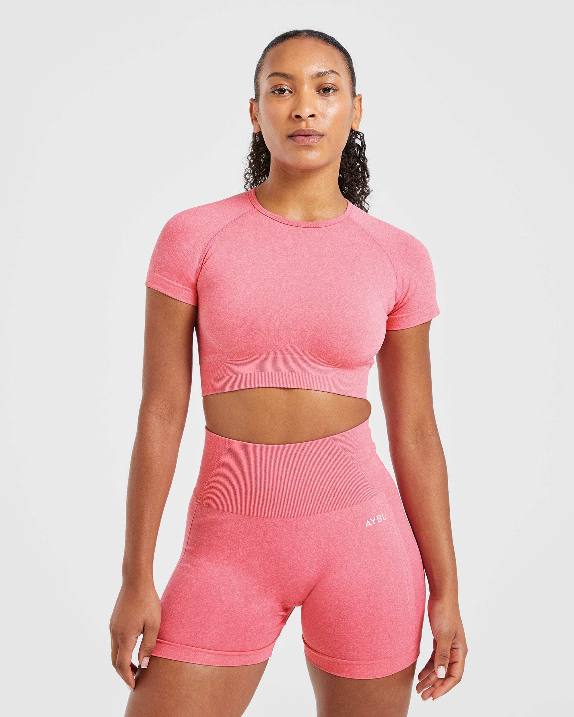 Empower Seamless Crop Top - Rosa Marl