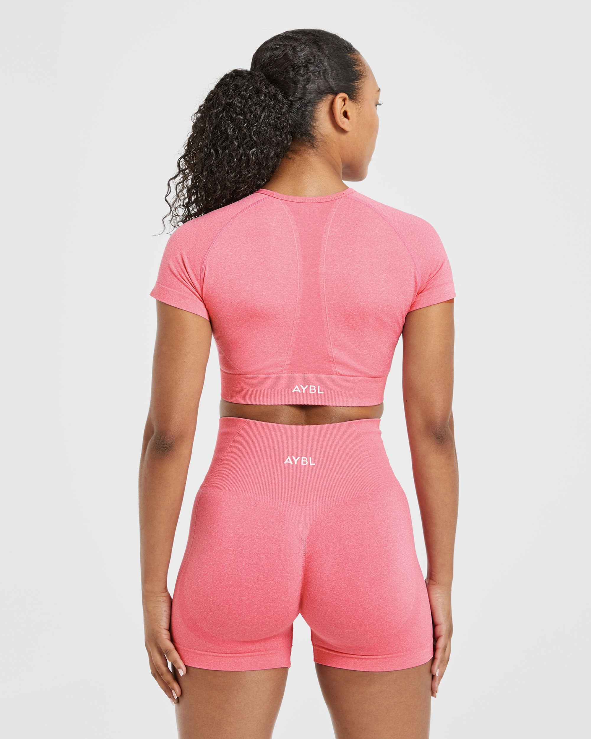 Empower Seamless Crop Top - Rosa Marl