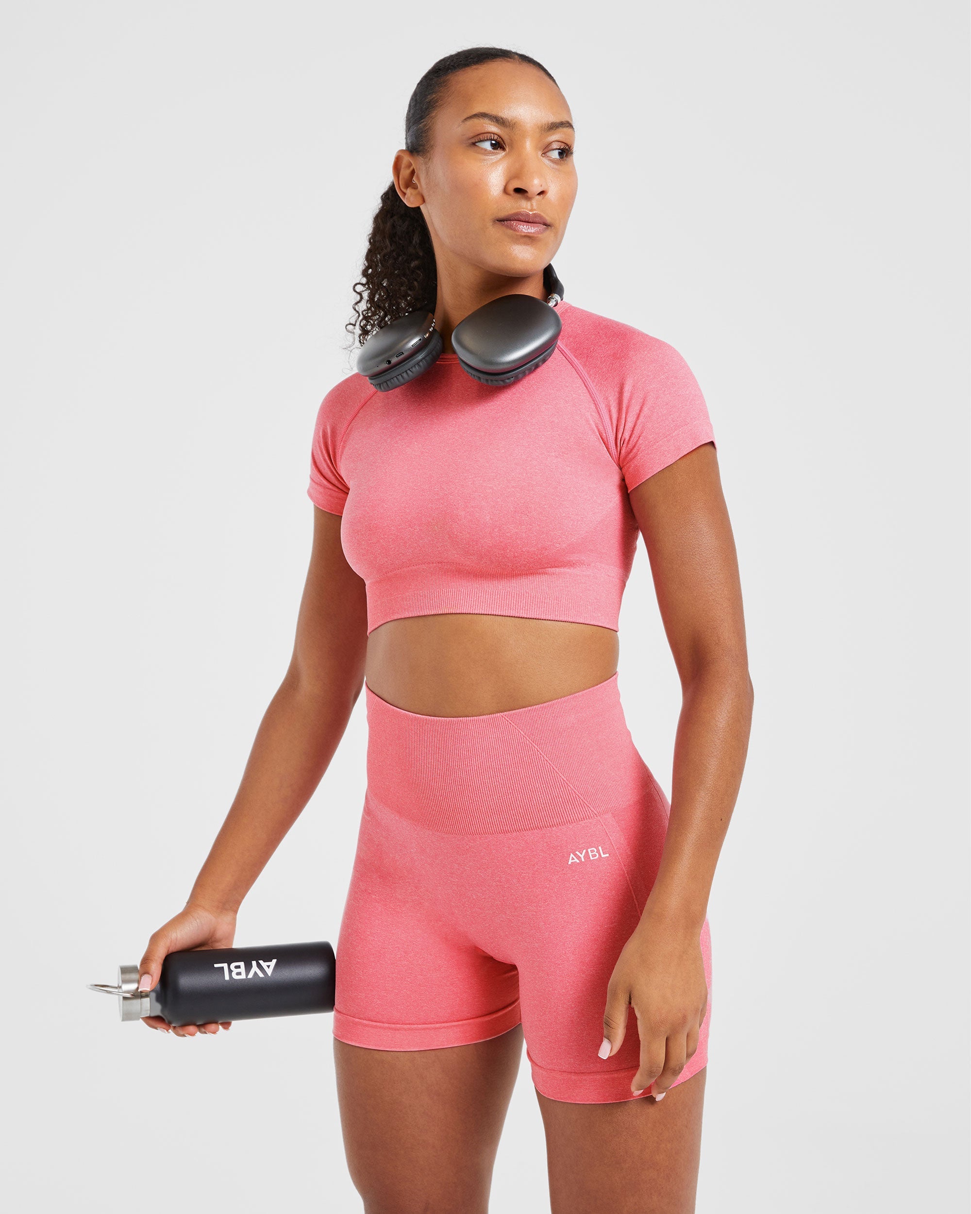 Empower Seamless Crop Top - Rosa Marl