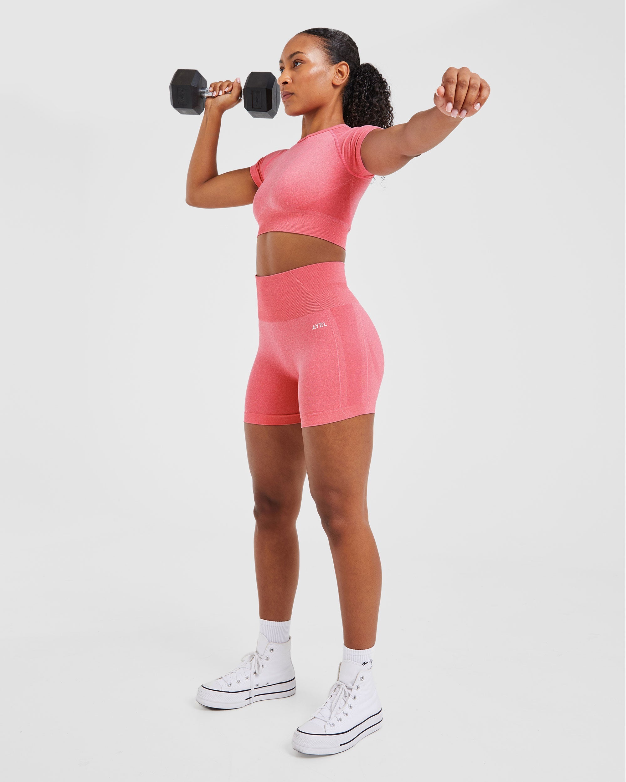 Empower Seamless Crop Top - Rosa Marl