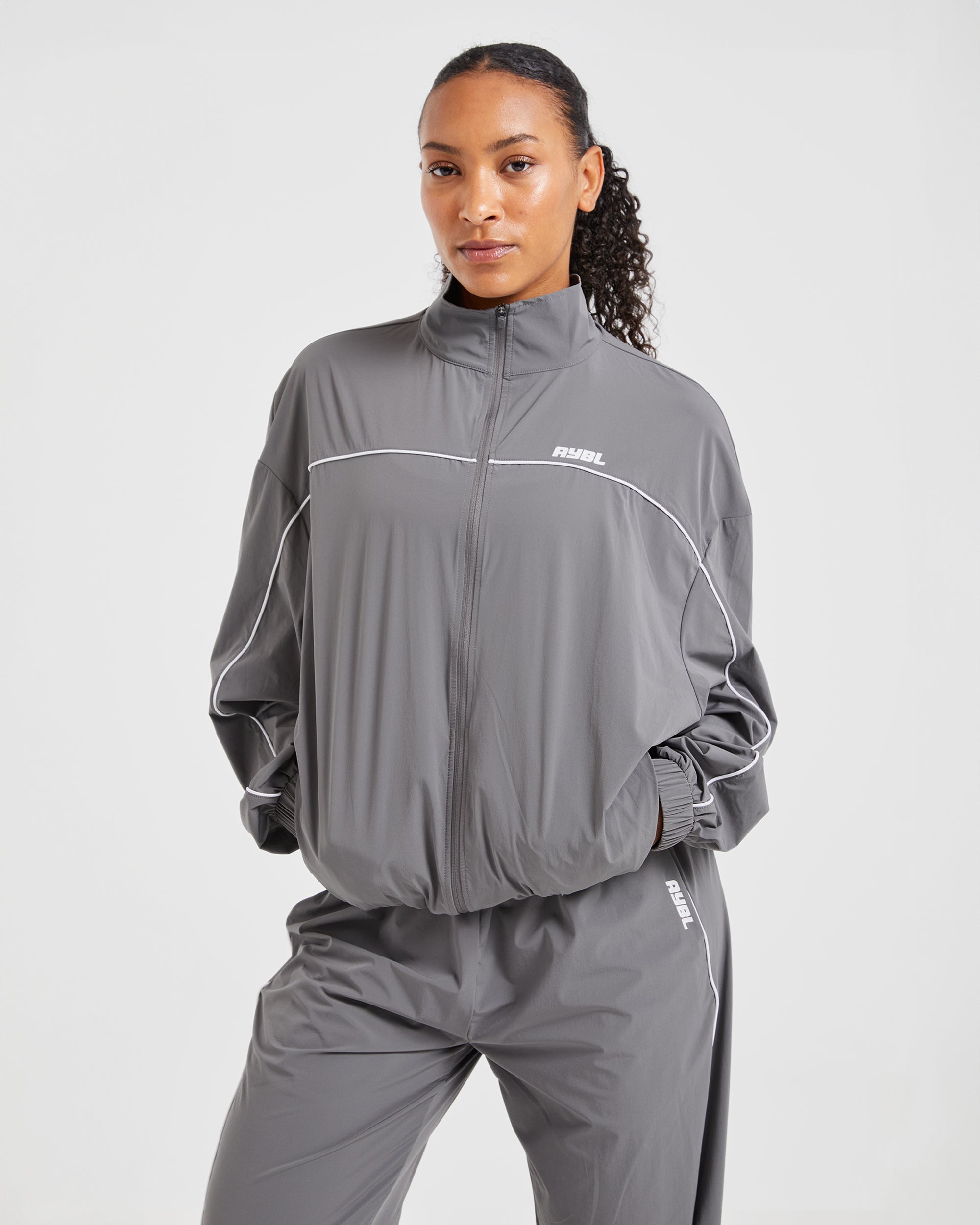 Justine Oversized Track Jacket - Grau