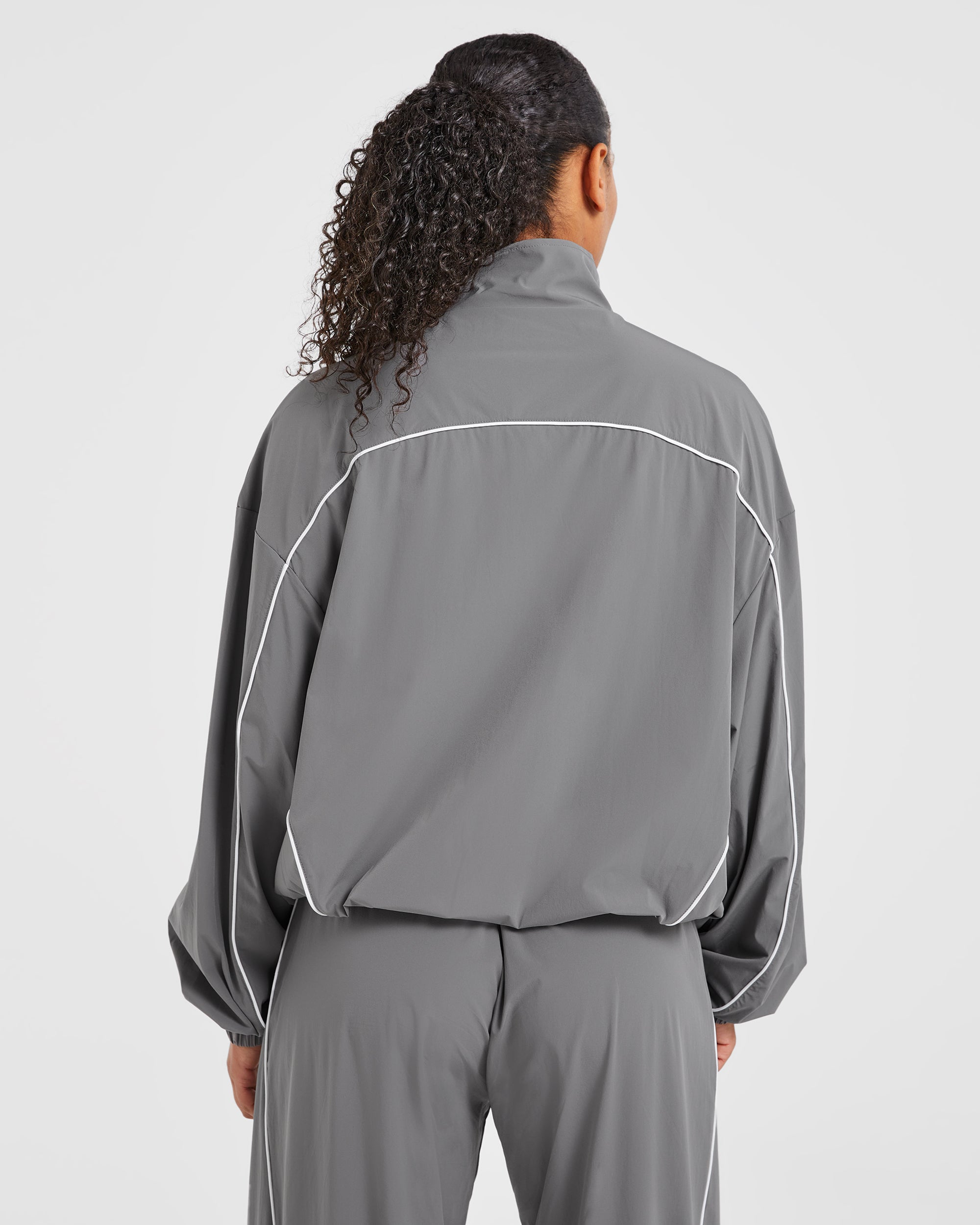 Justine Oversized Track Jacket - Grau