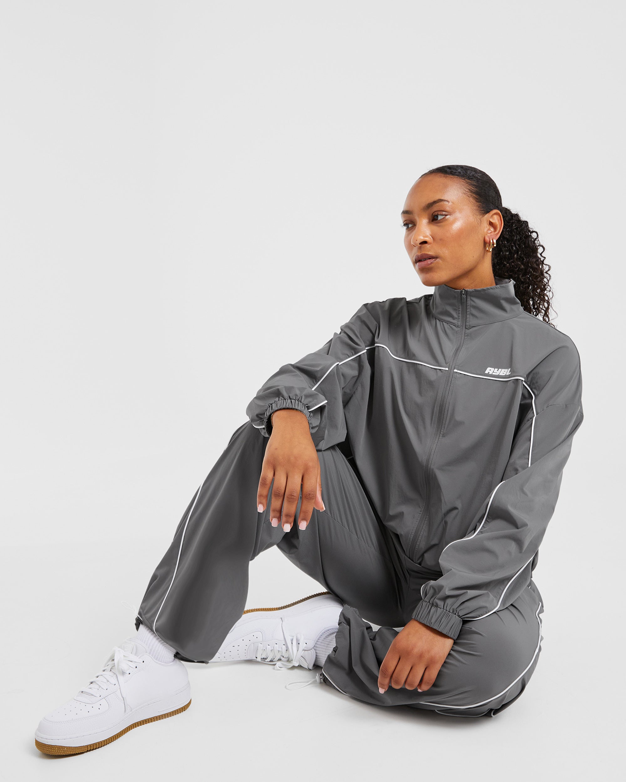 Justine Oversized Track Jacket - Grau