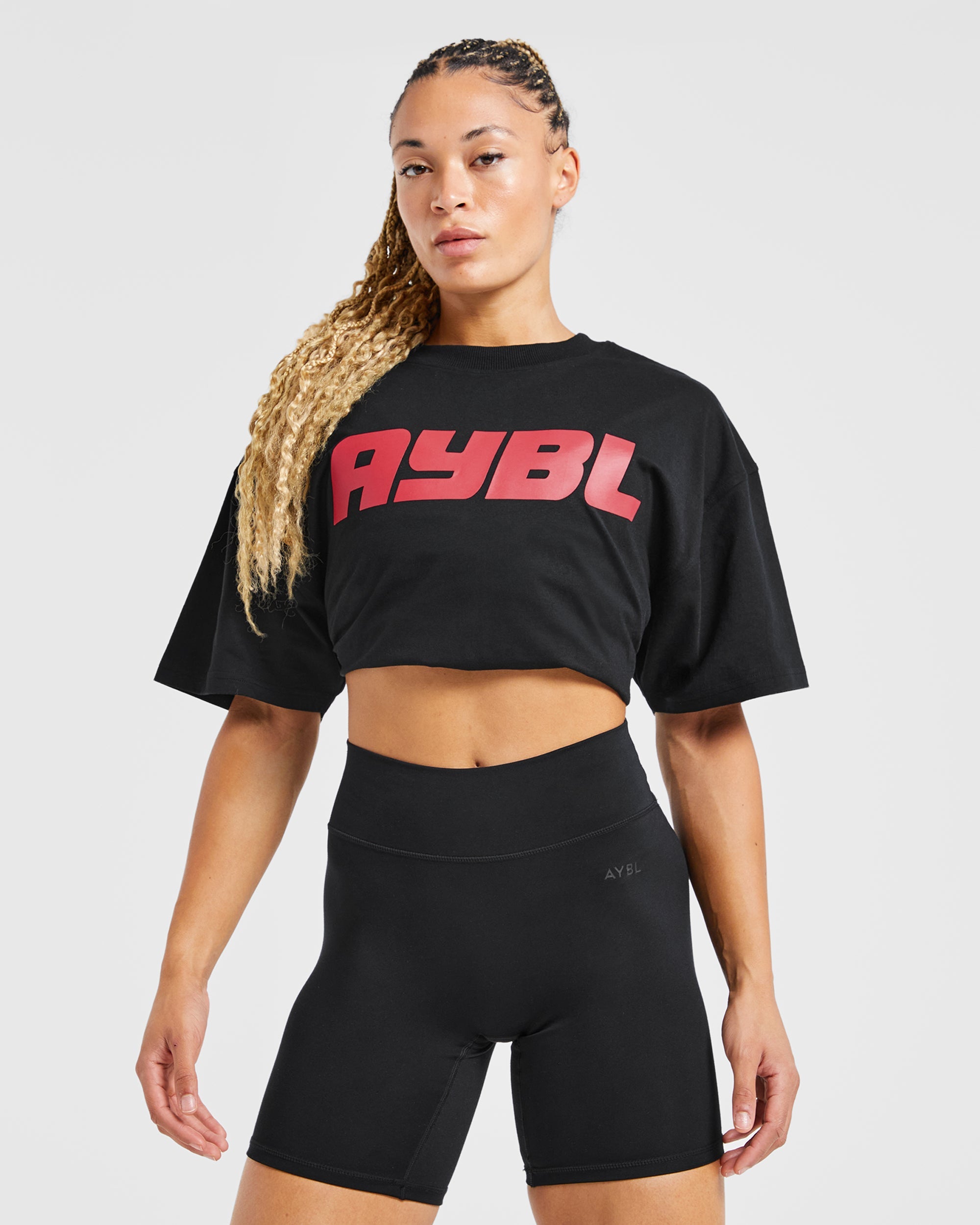 Justine Oversized T Shirt - Black/Red