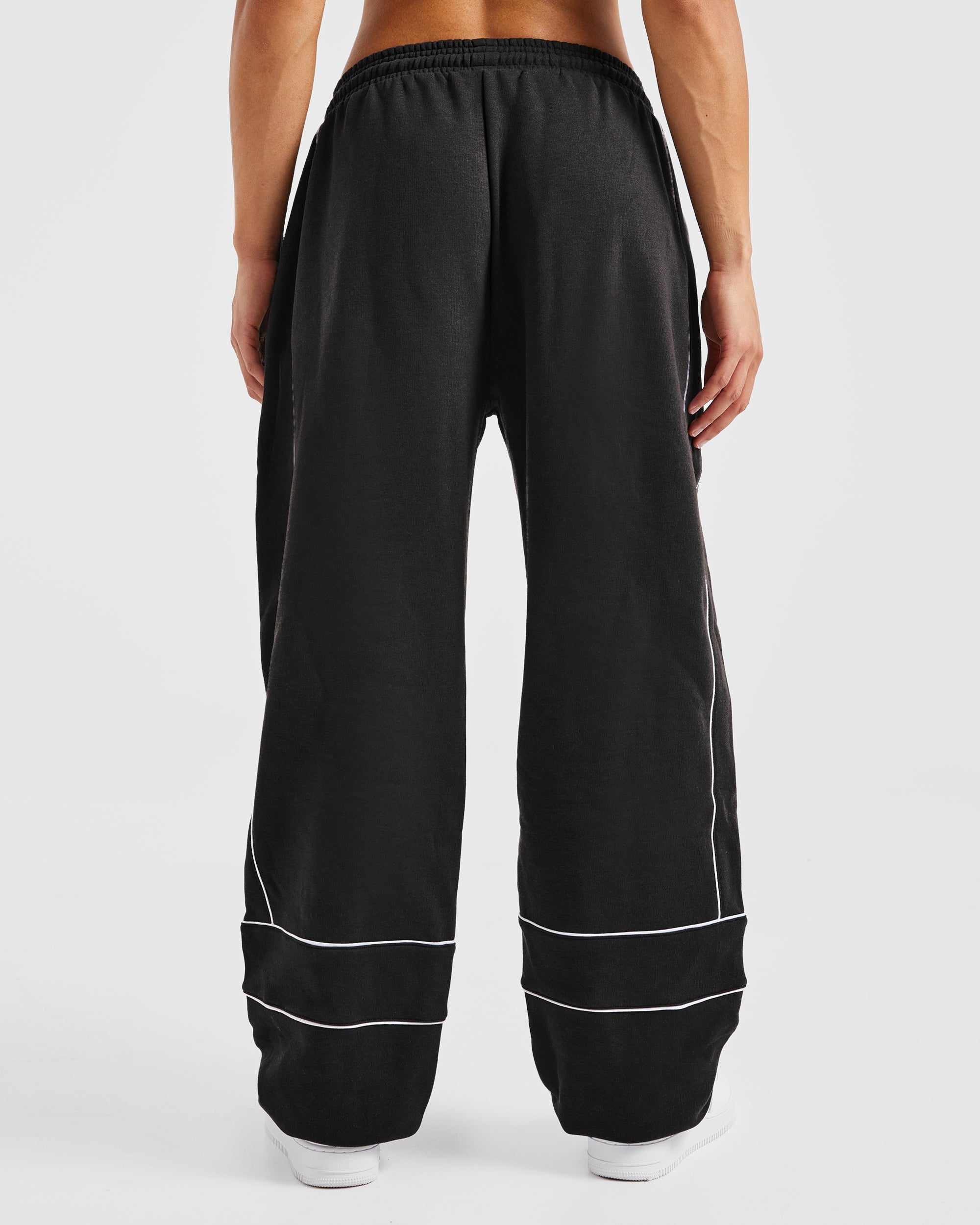 Justine Oversized Straight Leg Joggers - Washed Black