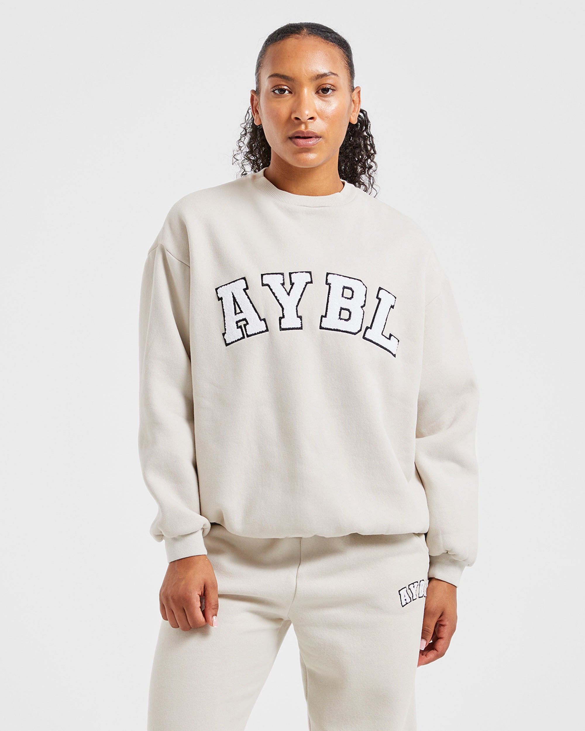 Varsity Oversized Sweatshirt - Sand