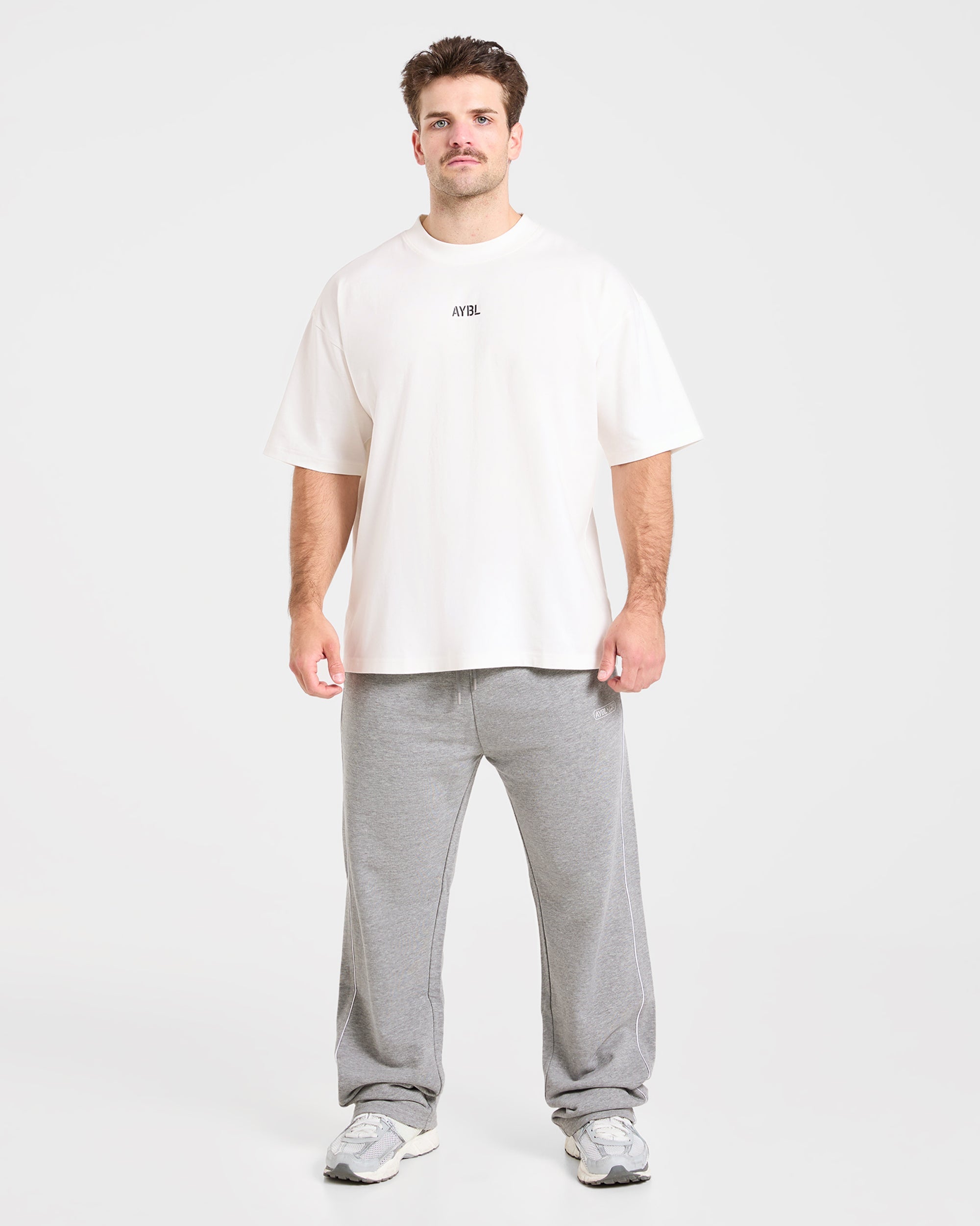 Cam Kissel x Oversized Straight Leg Joggers - Mid Marl Grau