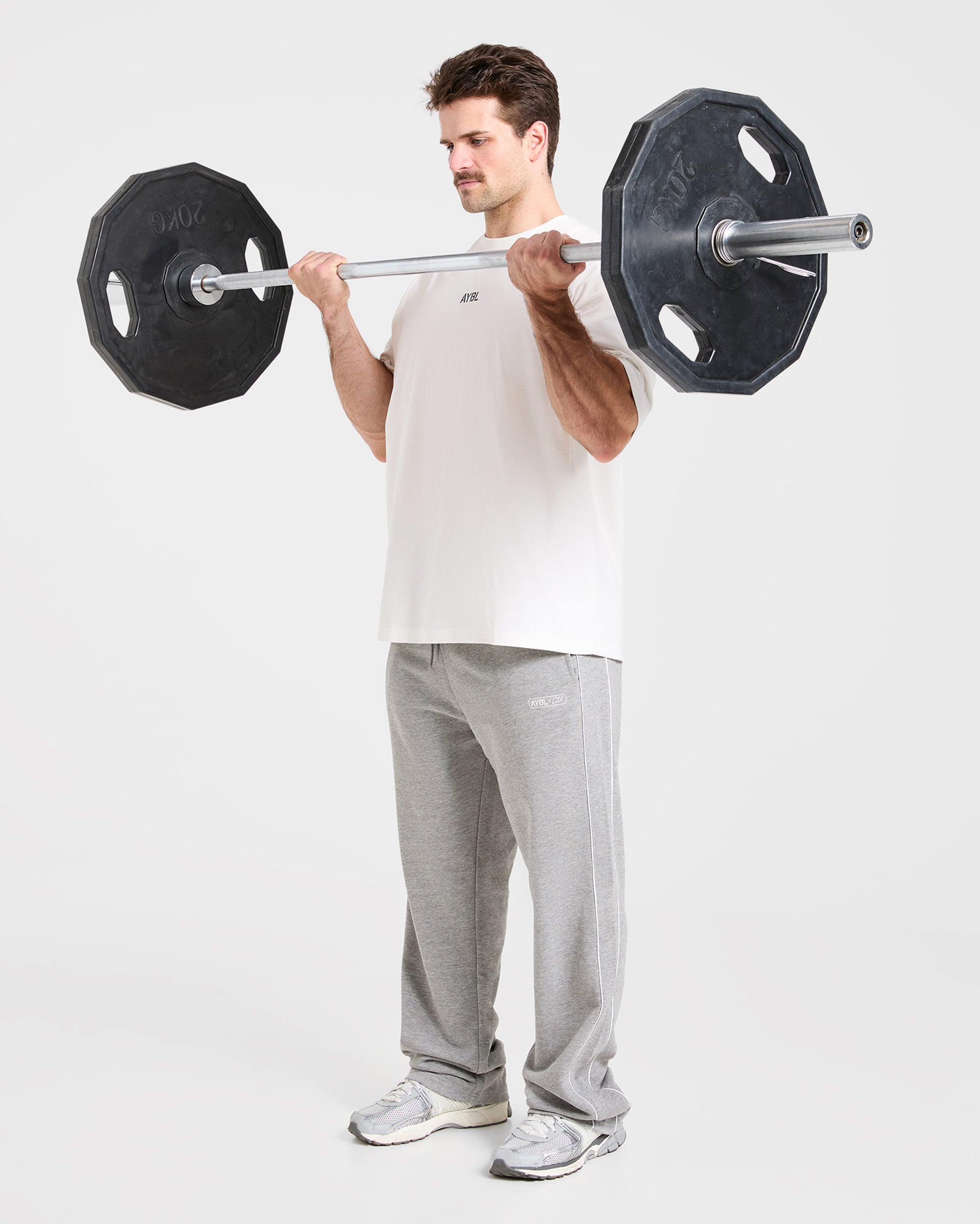 Cam Kissel x Oversized Straight Leg Joggers - Mid Marl Grau