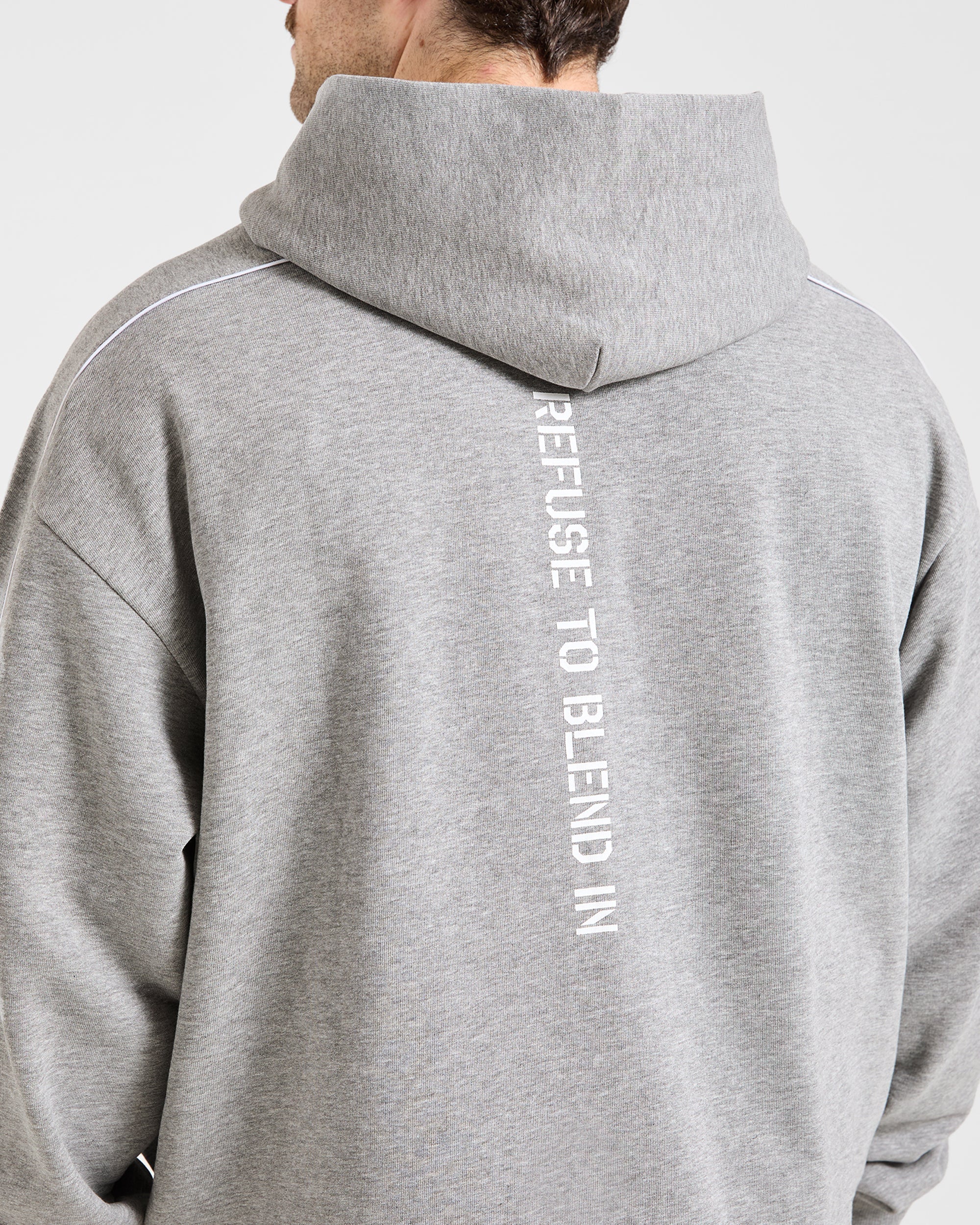 Cam Kissel x Oversized Full Zip Hoodie - Mid Marl Grau