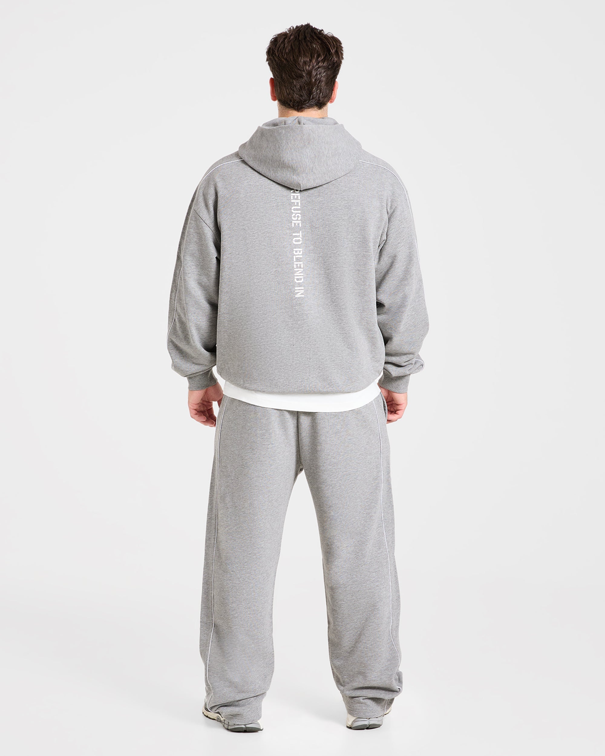 Cam Kissel x Oversized Full Zip Hoodie - Mid Marl Grau