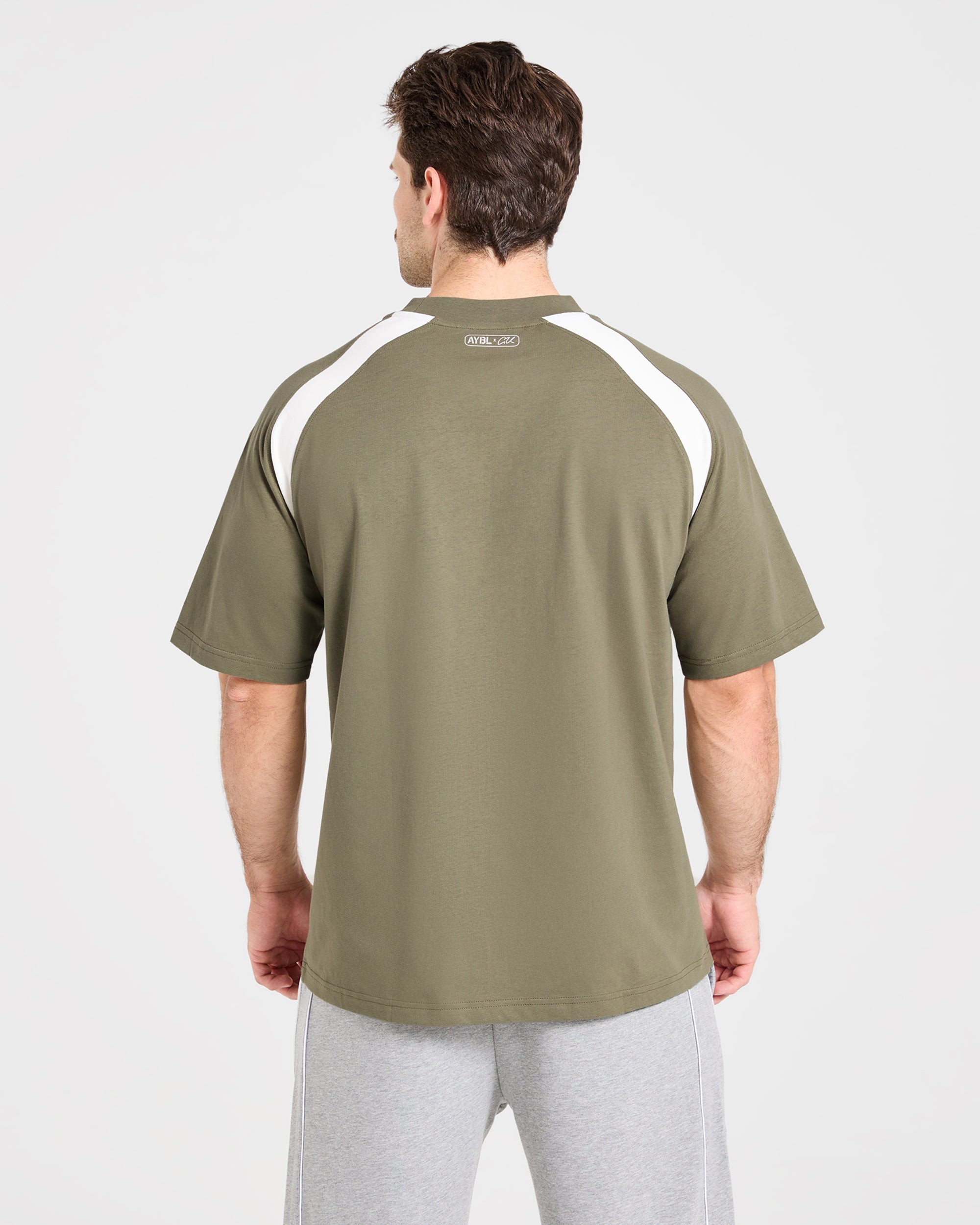 Cam Kissel x Contrast Oversized T Shirt - Muted Khaki