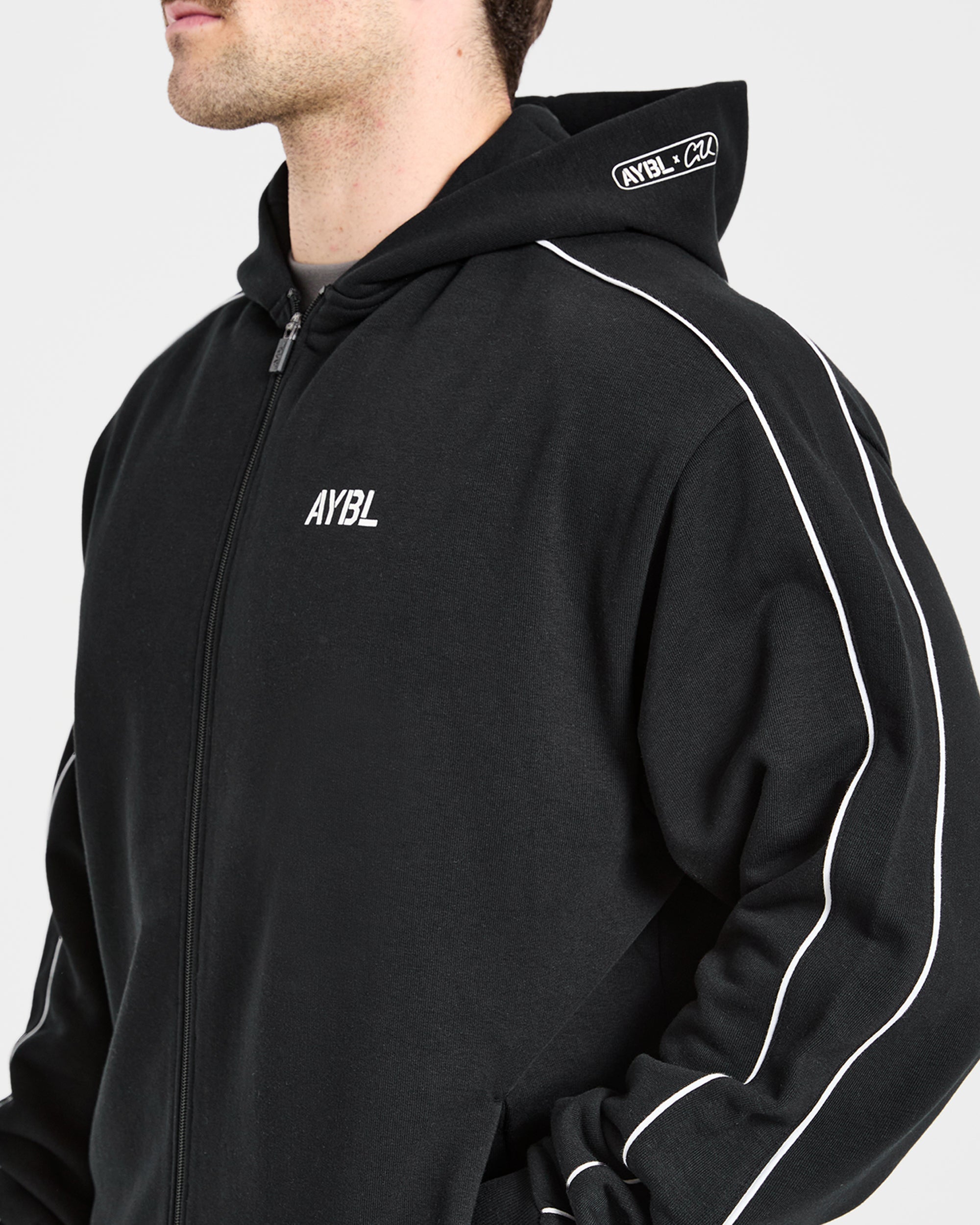 Cam Kissel x Oversized Full Zip Hoodie - Schwarz