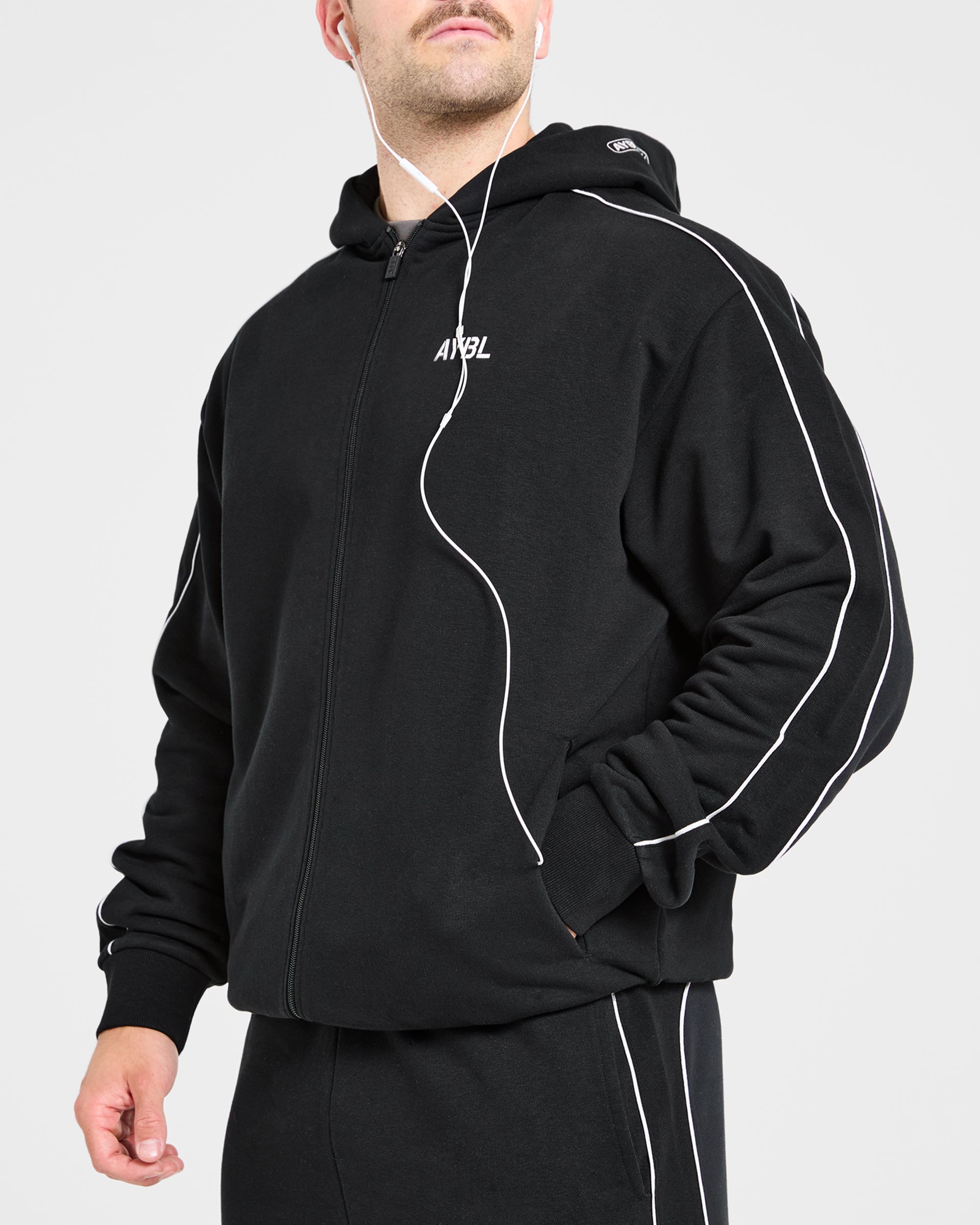 Cam Kissel x Oversized Full Zip Hoodie - Schwarz