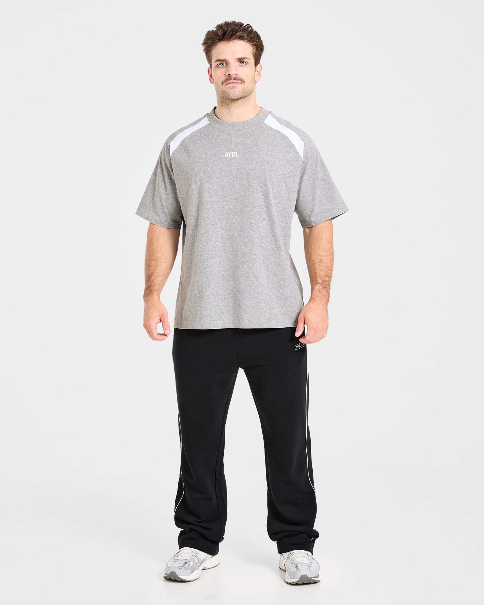 Cam Kissel x Contrast Oversized T Shirt - Mid Marl Grau