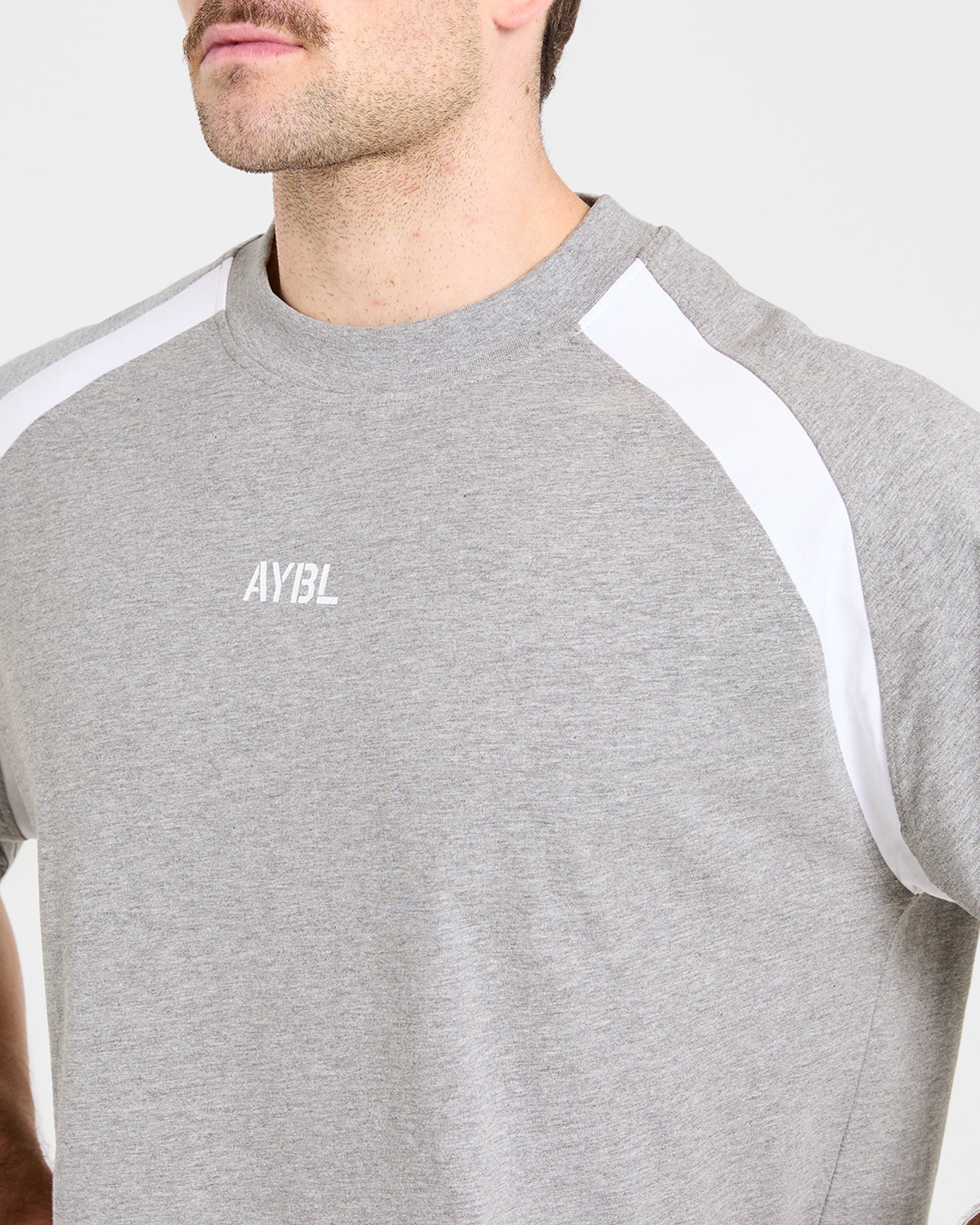 Cam Kissel x Contrast Oversized T Shirt - Mid Marl Grau